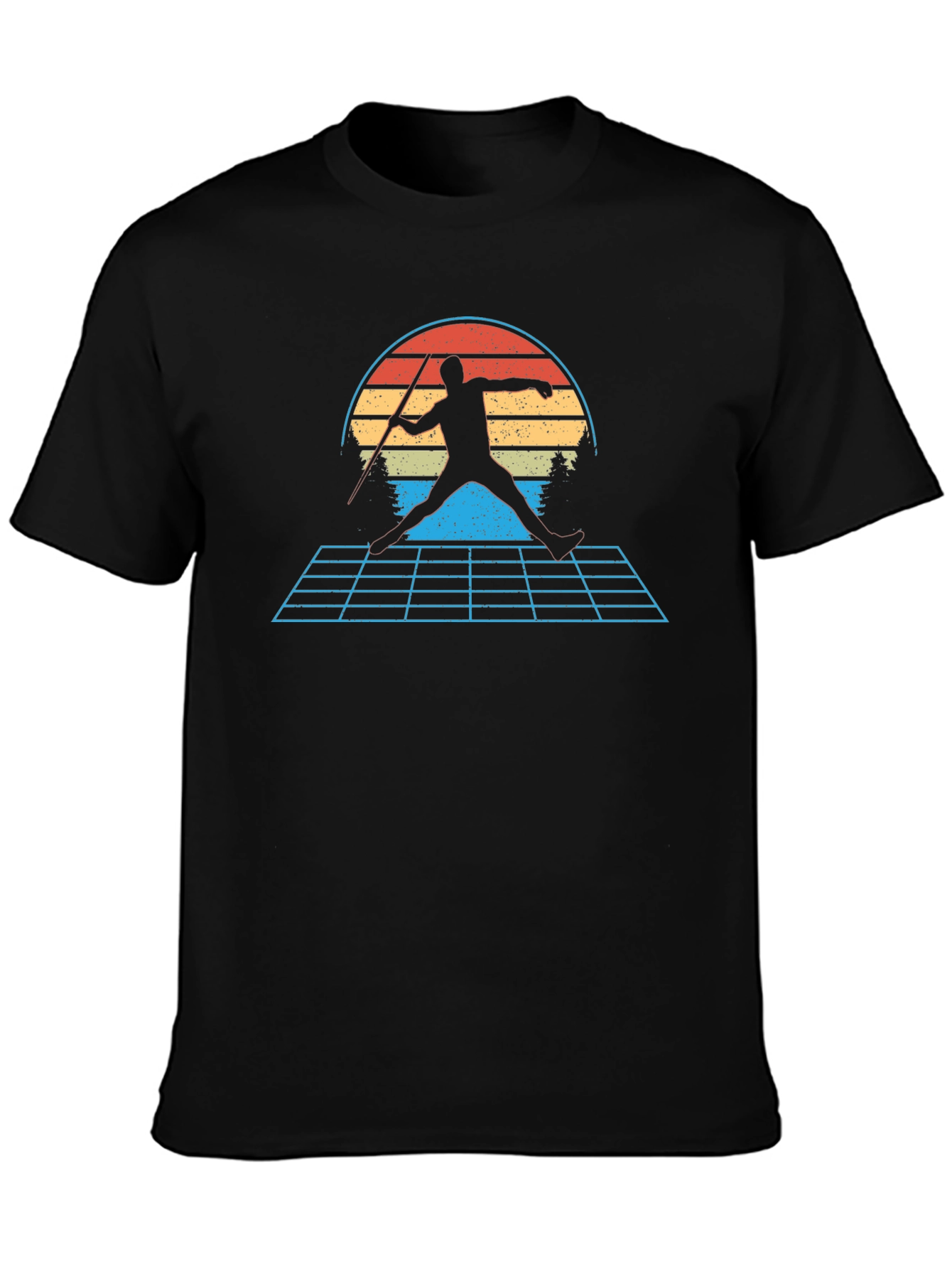 Retro Javelin Thrower Graphic T-Shirt