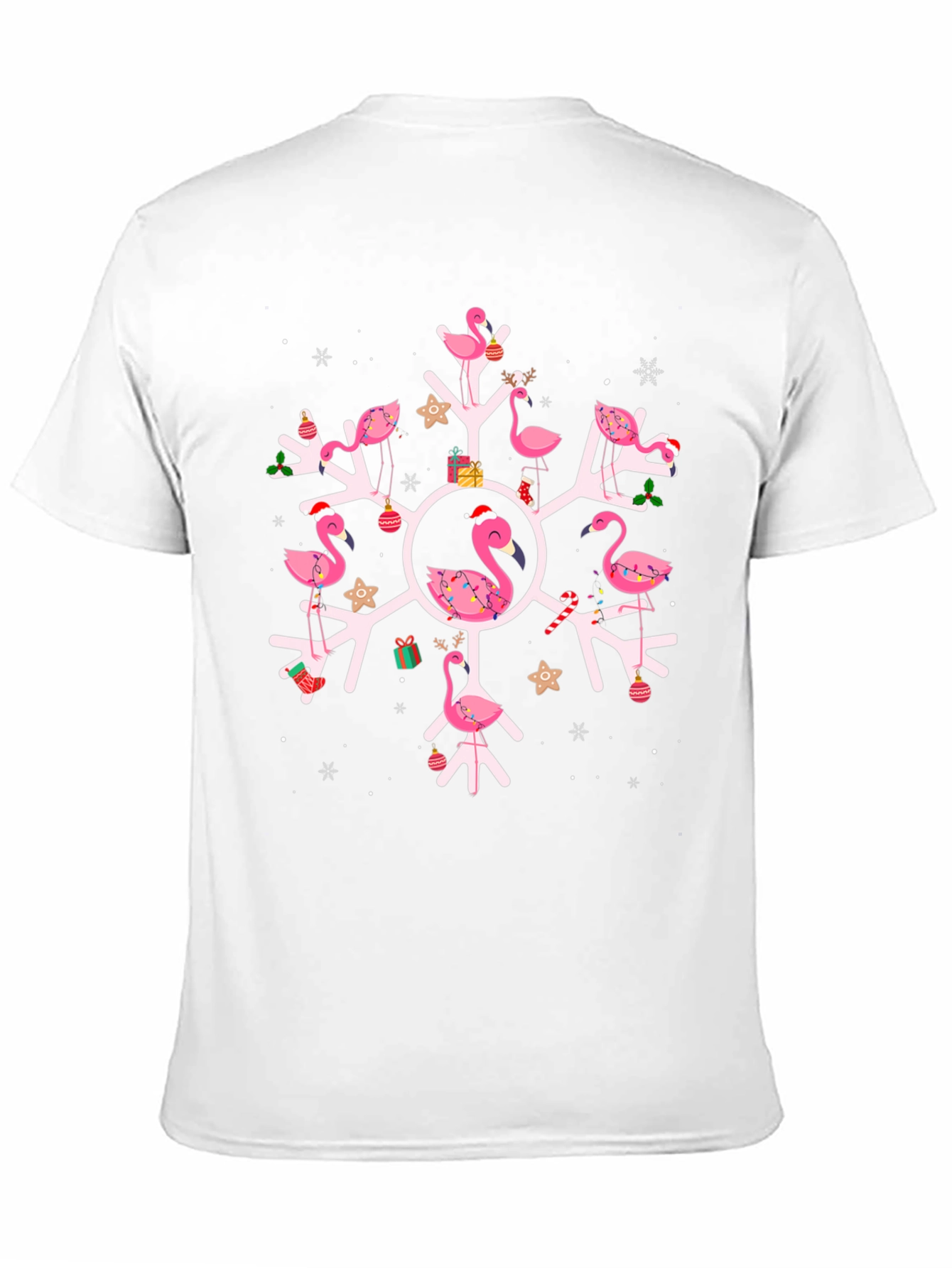 Festive Flamingo Snowflake Graphic Tee
