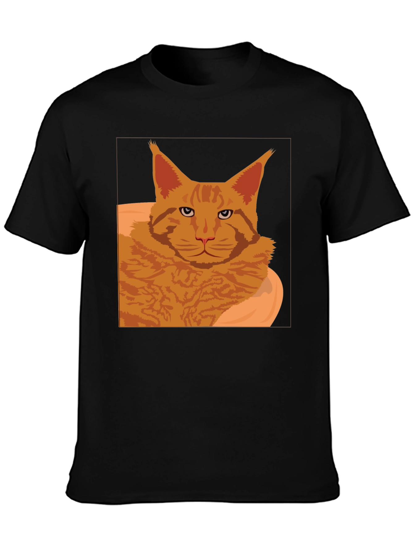 Maine Coon Cat Graphic T-Shirt - Black