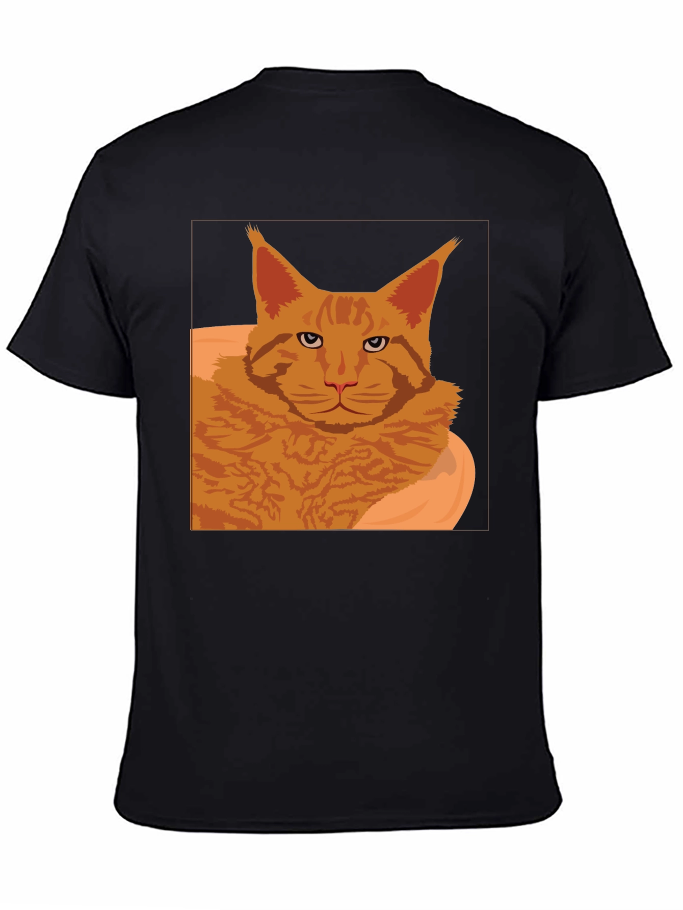 Maine Coon Cat Graphic T-Shirt - Black