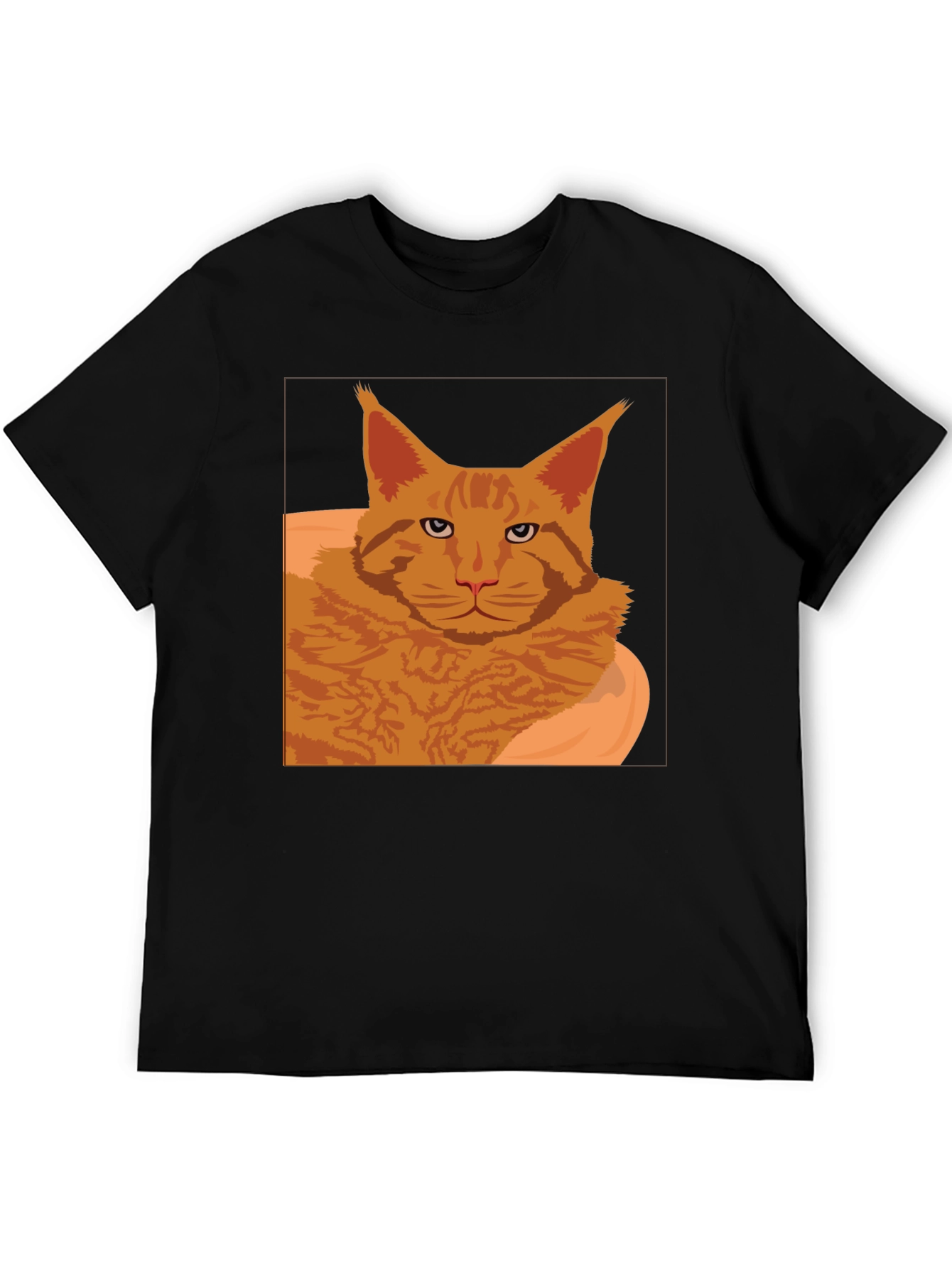 Maine Coon Cat Graphic T-Shirt - Black