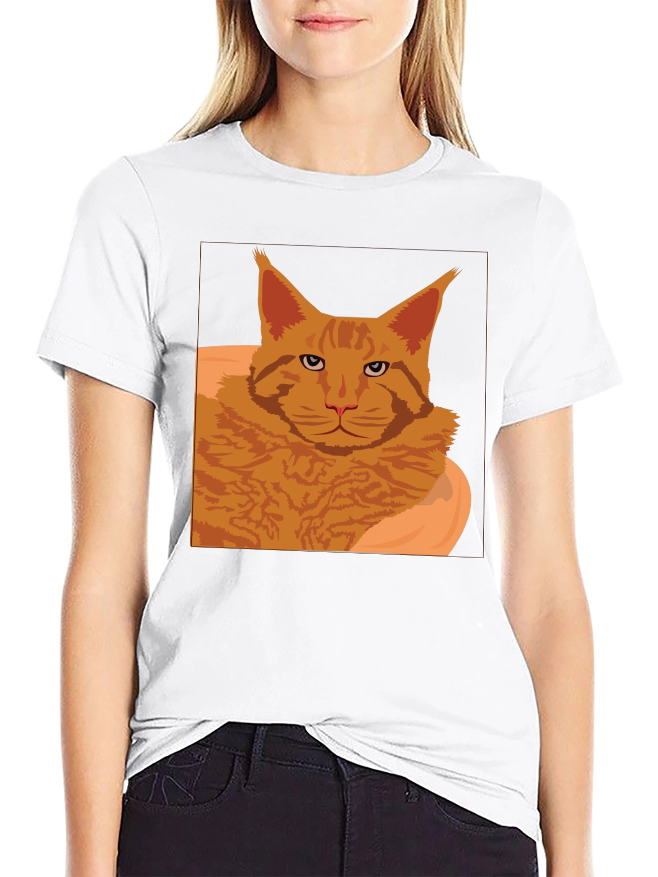 Maine Coon Cat Graphic T-Shirt - Black