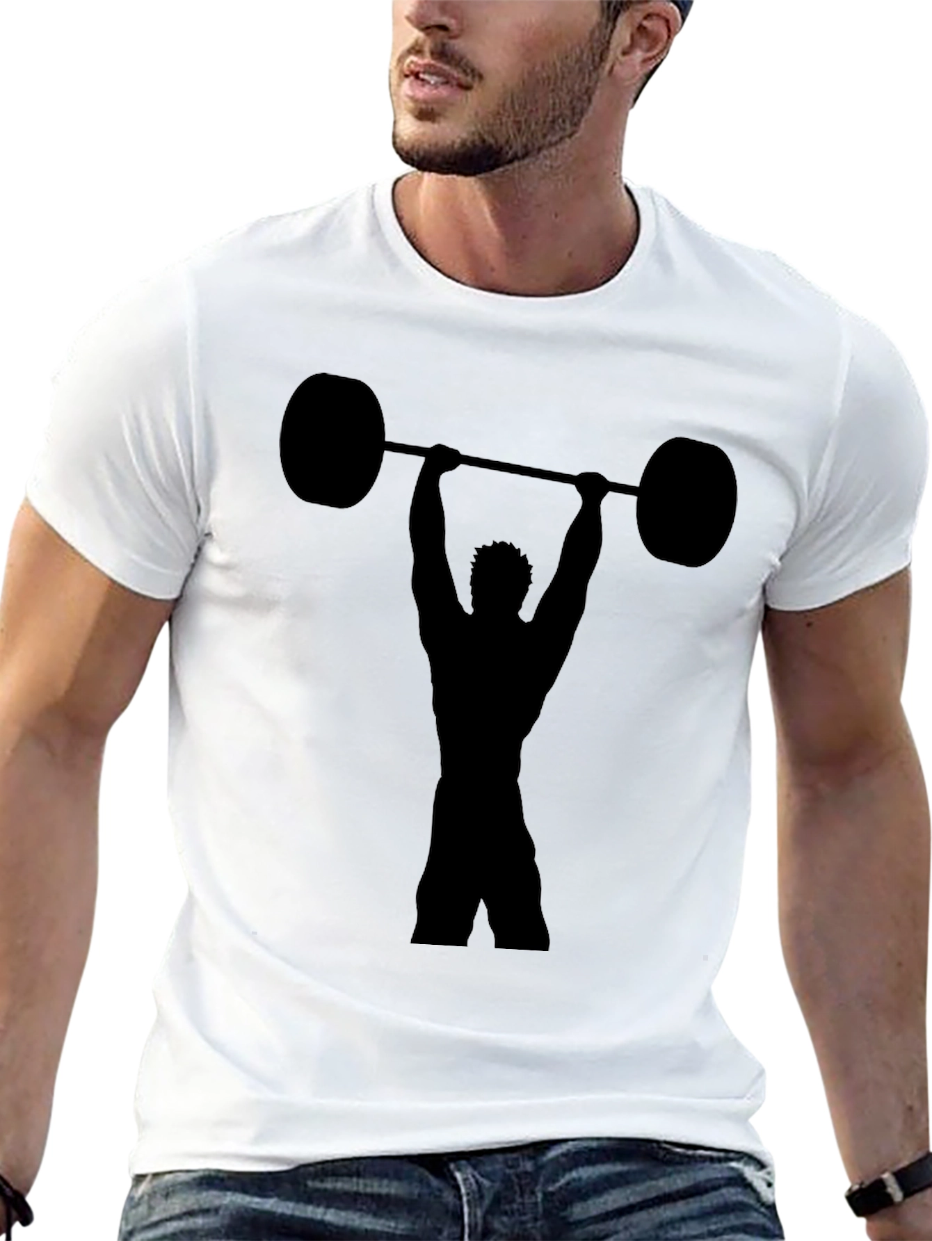 Weightlifting Silhouette Black T-Shirt