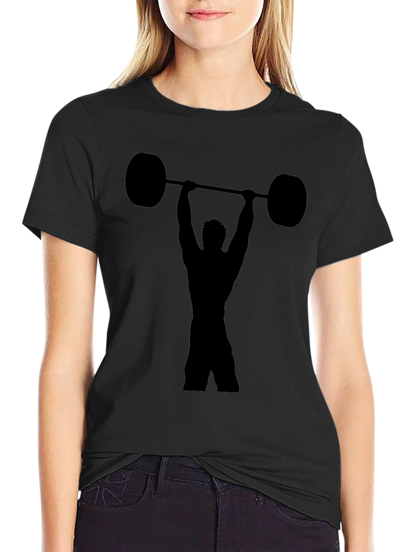 Weightlifting Silhouette Black T-Shirt