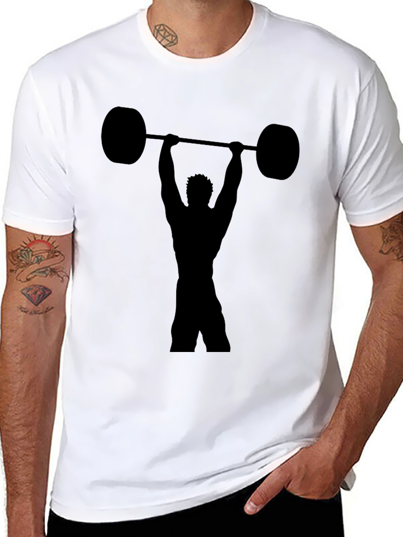 Weightlifting Silhouette Black T-Shirt