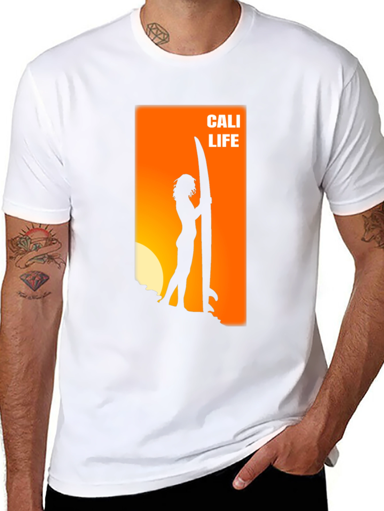Cali Life Surfer Graphic Tee - Black