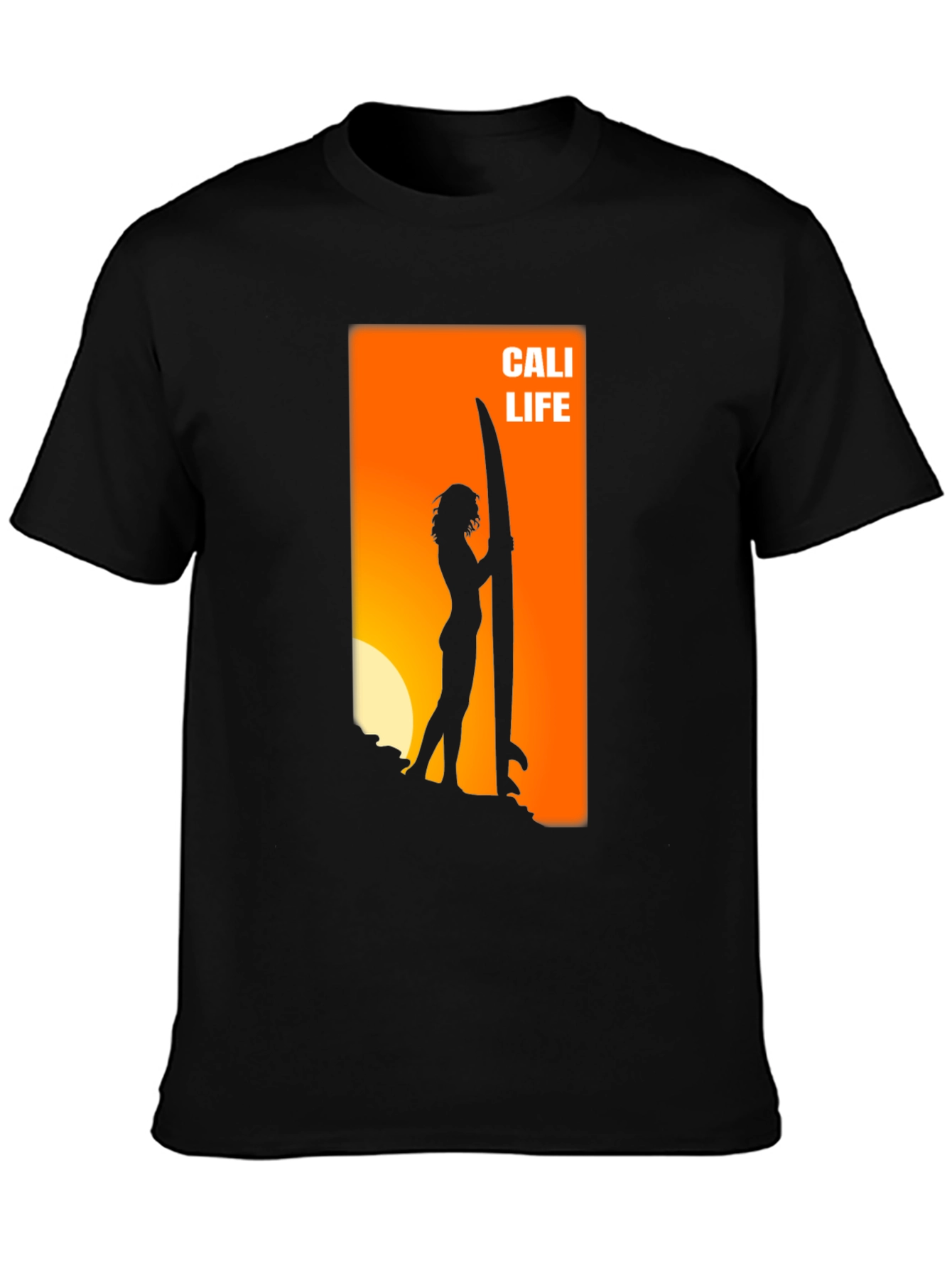 Cali Life Surfer Graphic Tee - Black