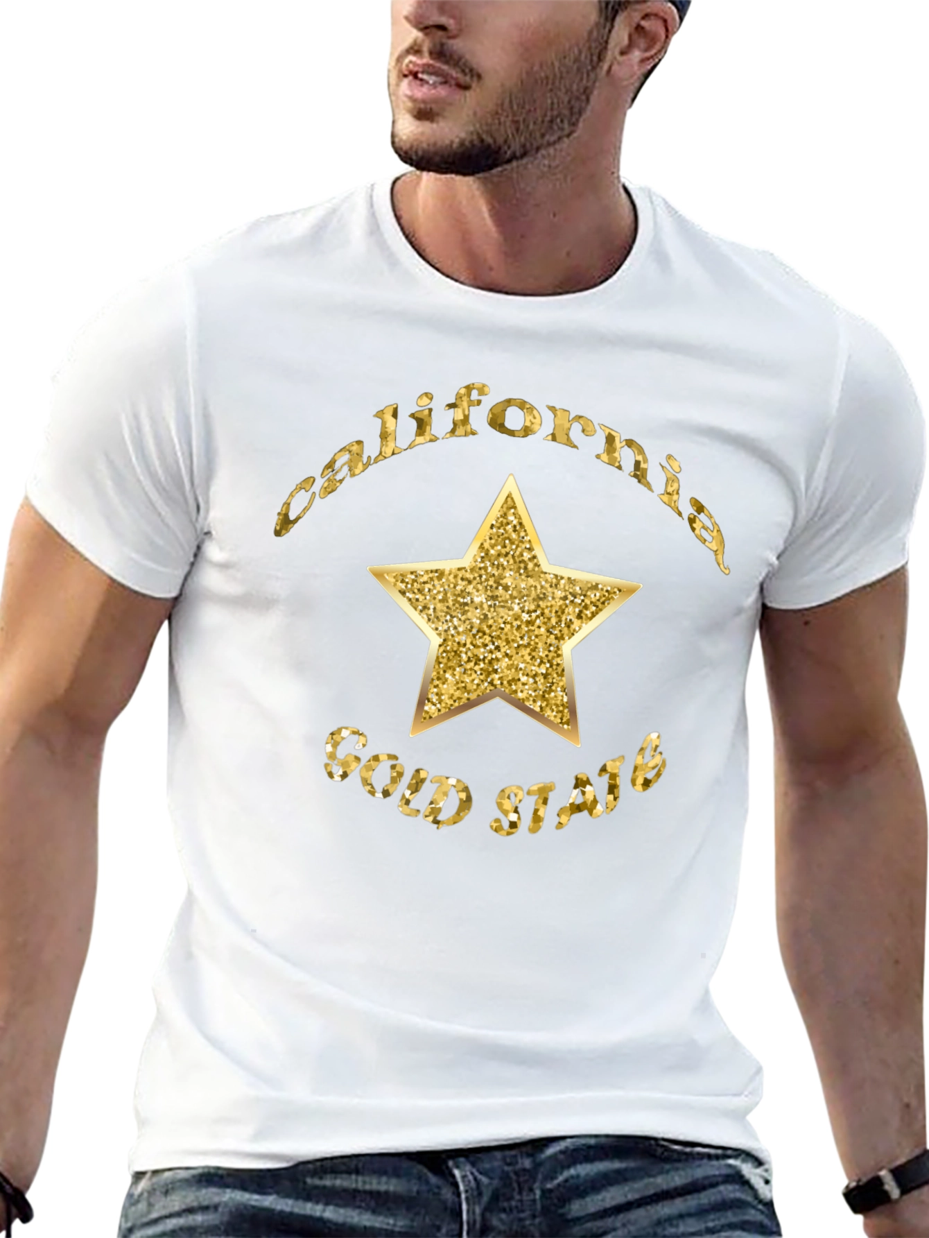 California Gold State Star Graphic T-Shirt