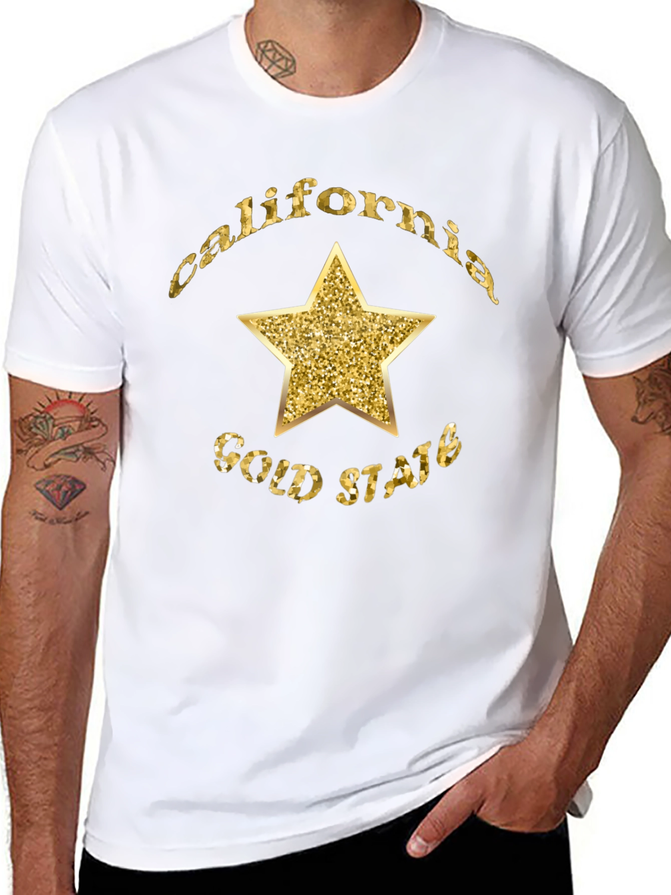 California Gold State Star Graphic T-Shirt