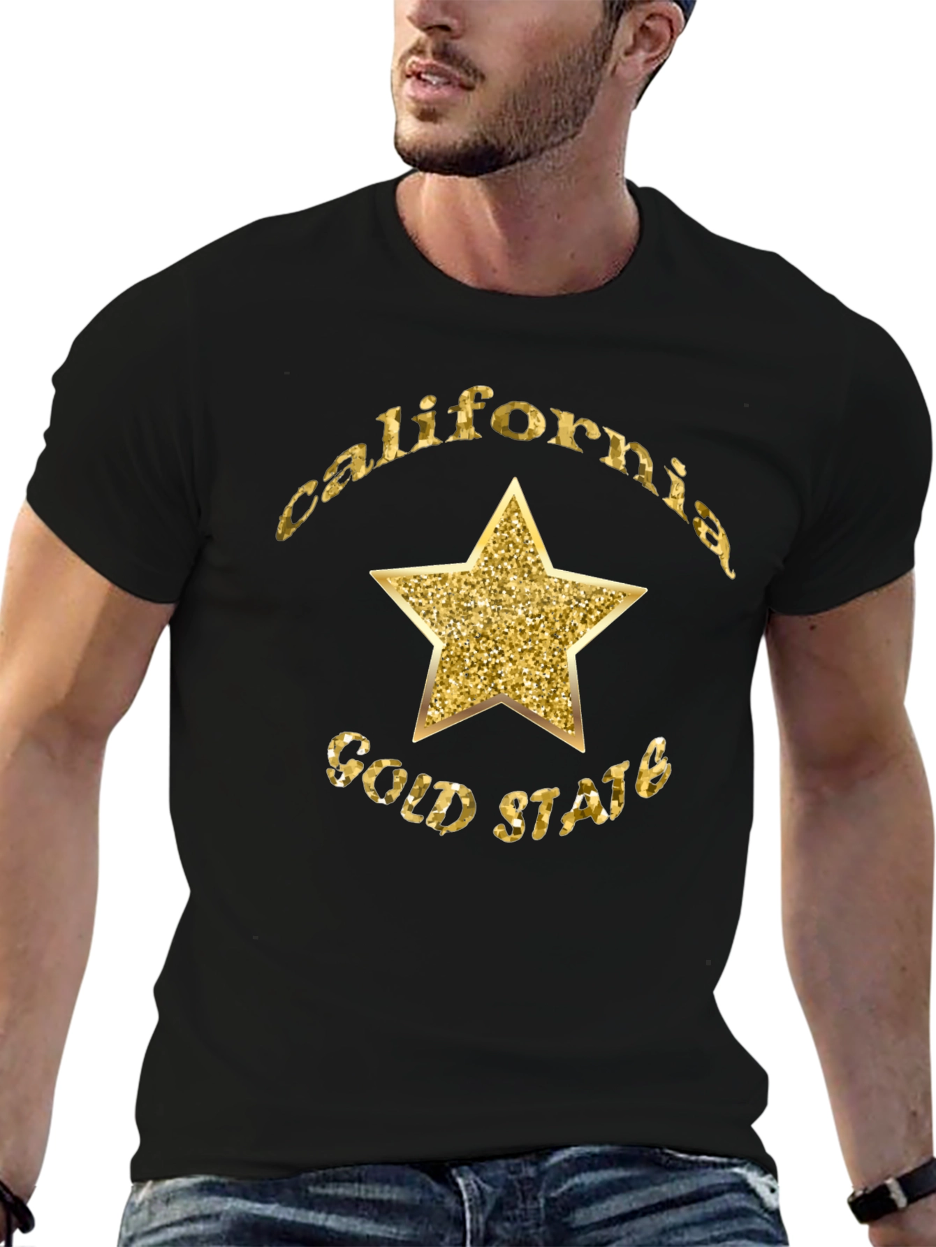 California Gold State Star Graphic T-Shirt