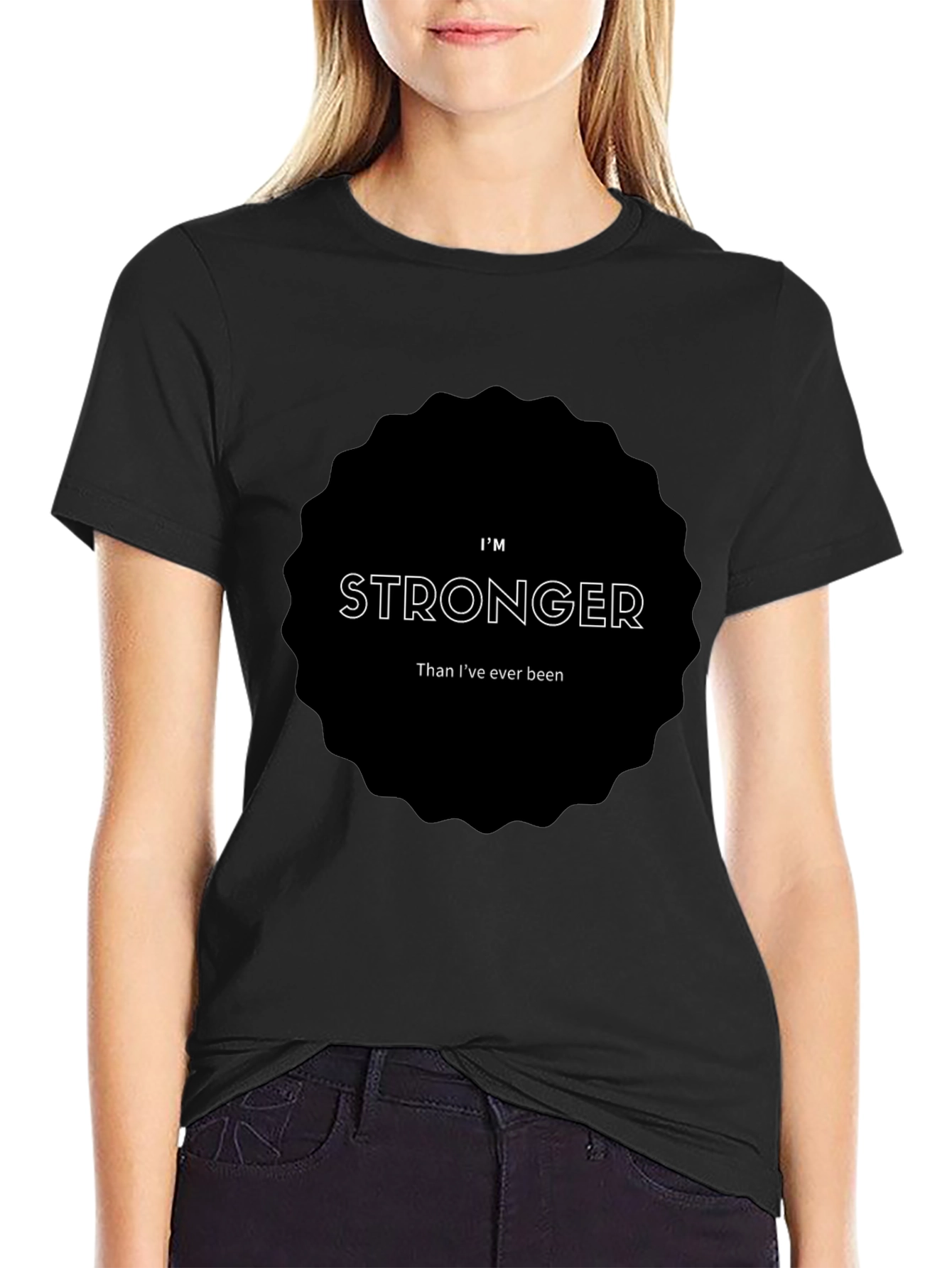 Im Stronger Black Graphic Tee