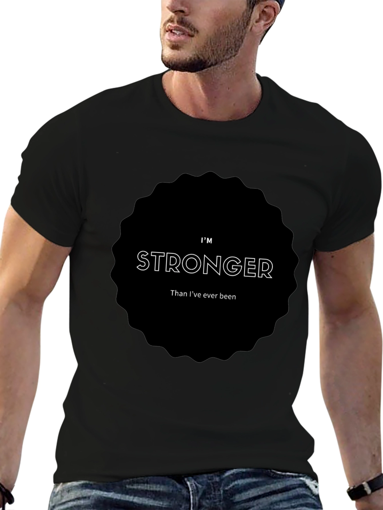 Im Stronger Black Graphic Tee