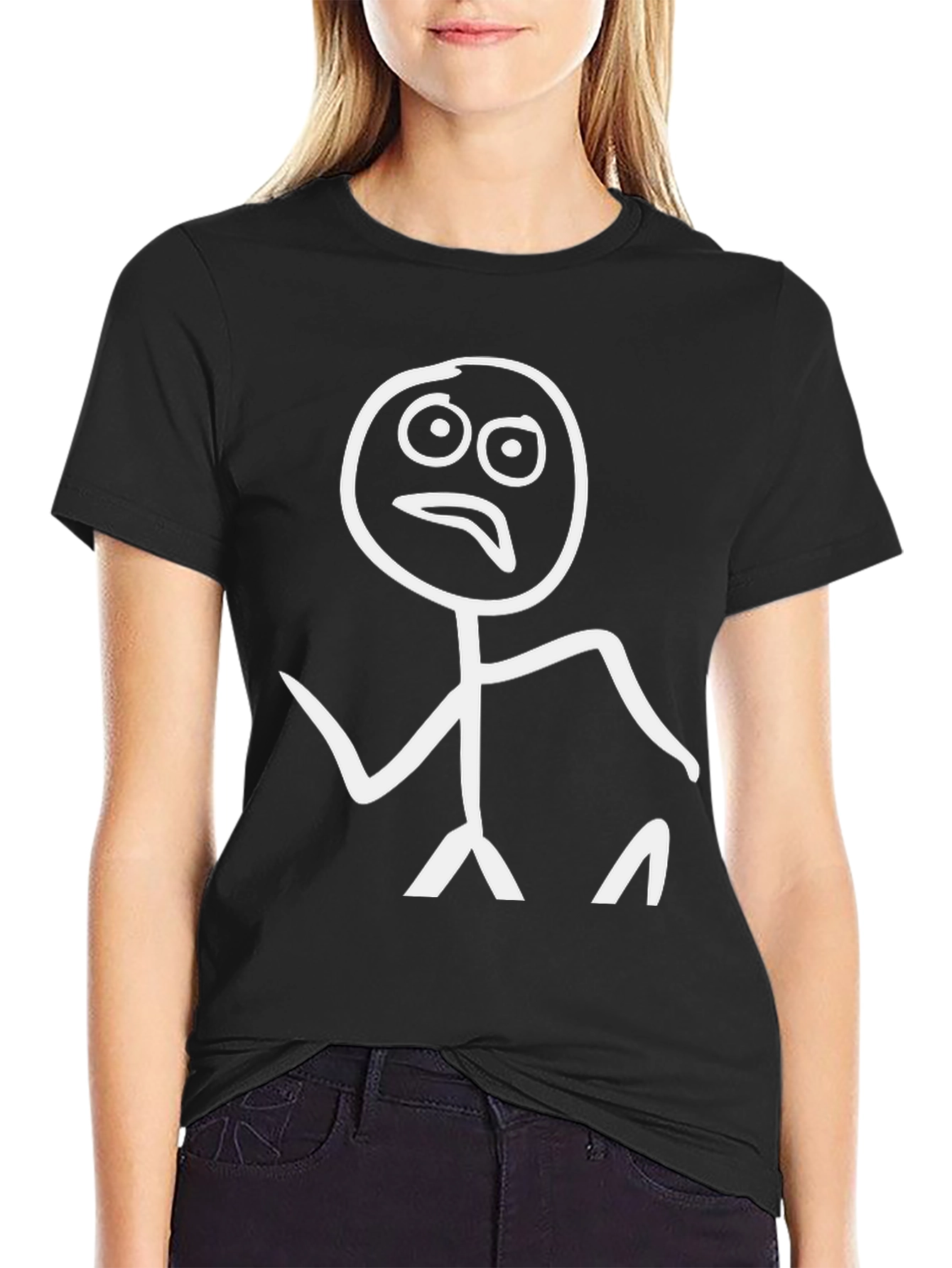 Funny Stick Figure T-Shirt - Black Graphic Tee