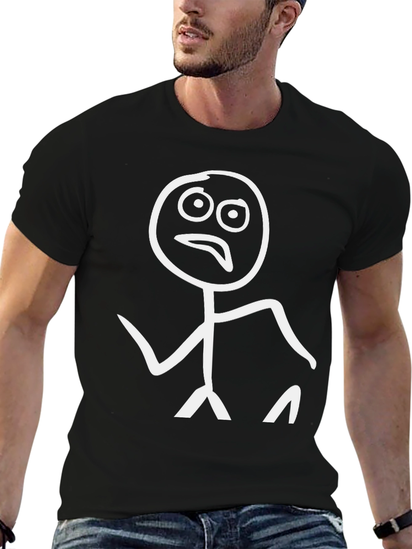 Funny Stick Figure T-Shirt - Black Graphic Tee