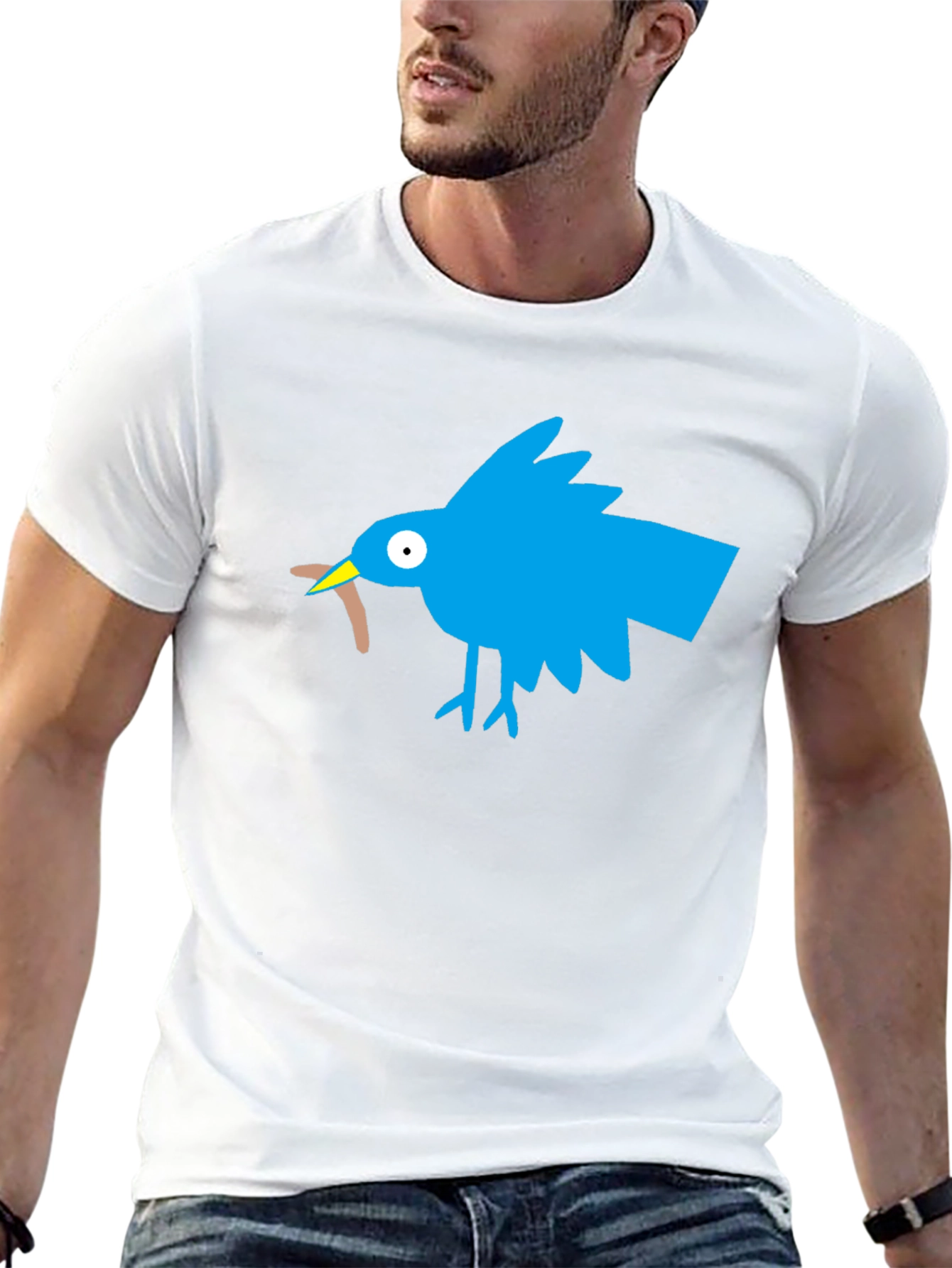 Novelty Bird Graphic Black T-Shirt