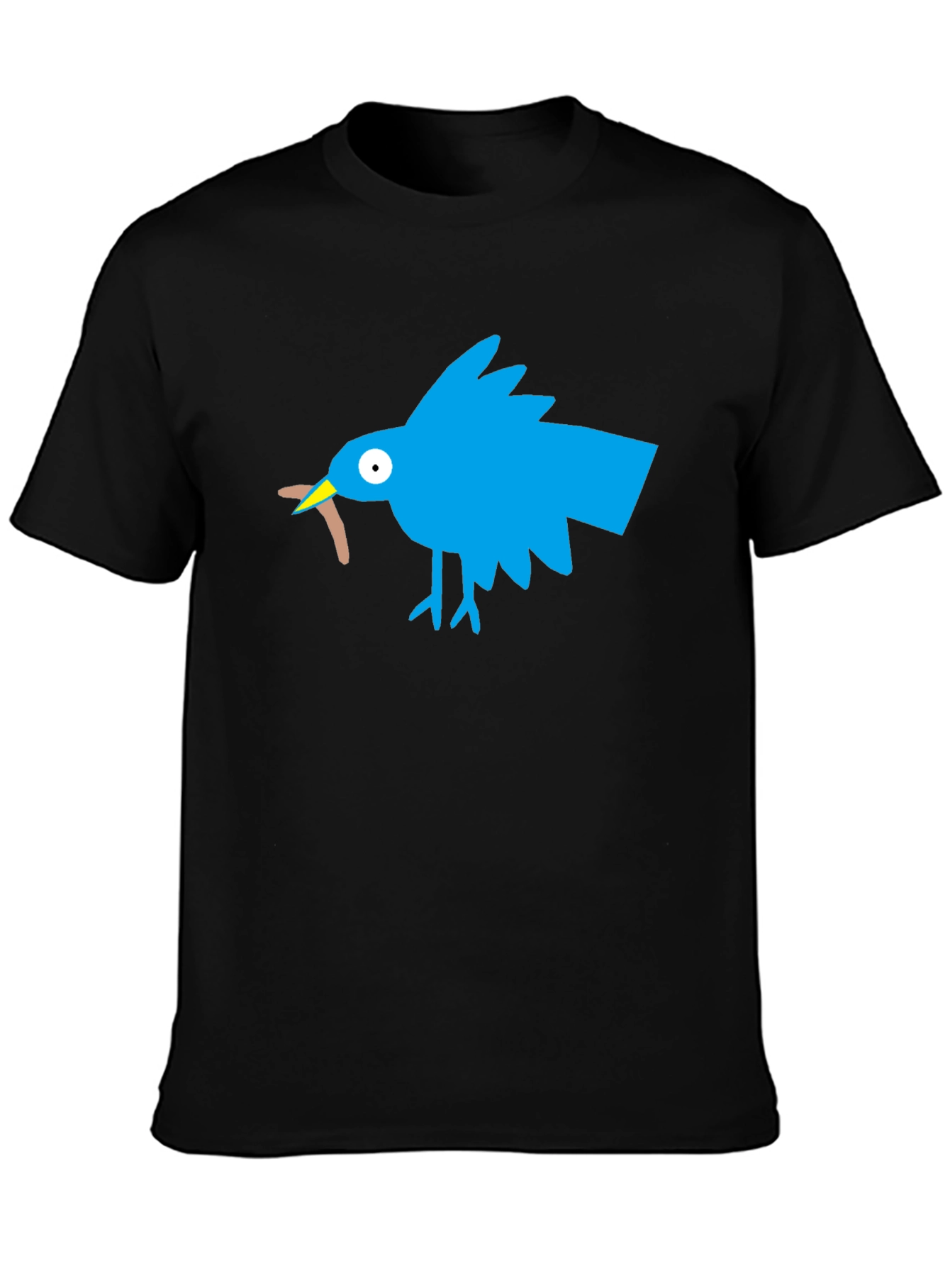 Novelty Bird Graphic Black T-Shirt