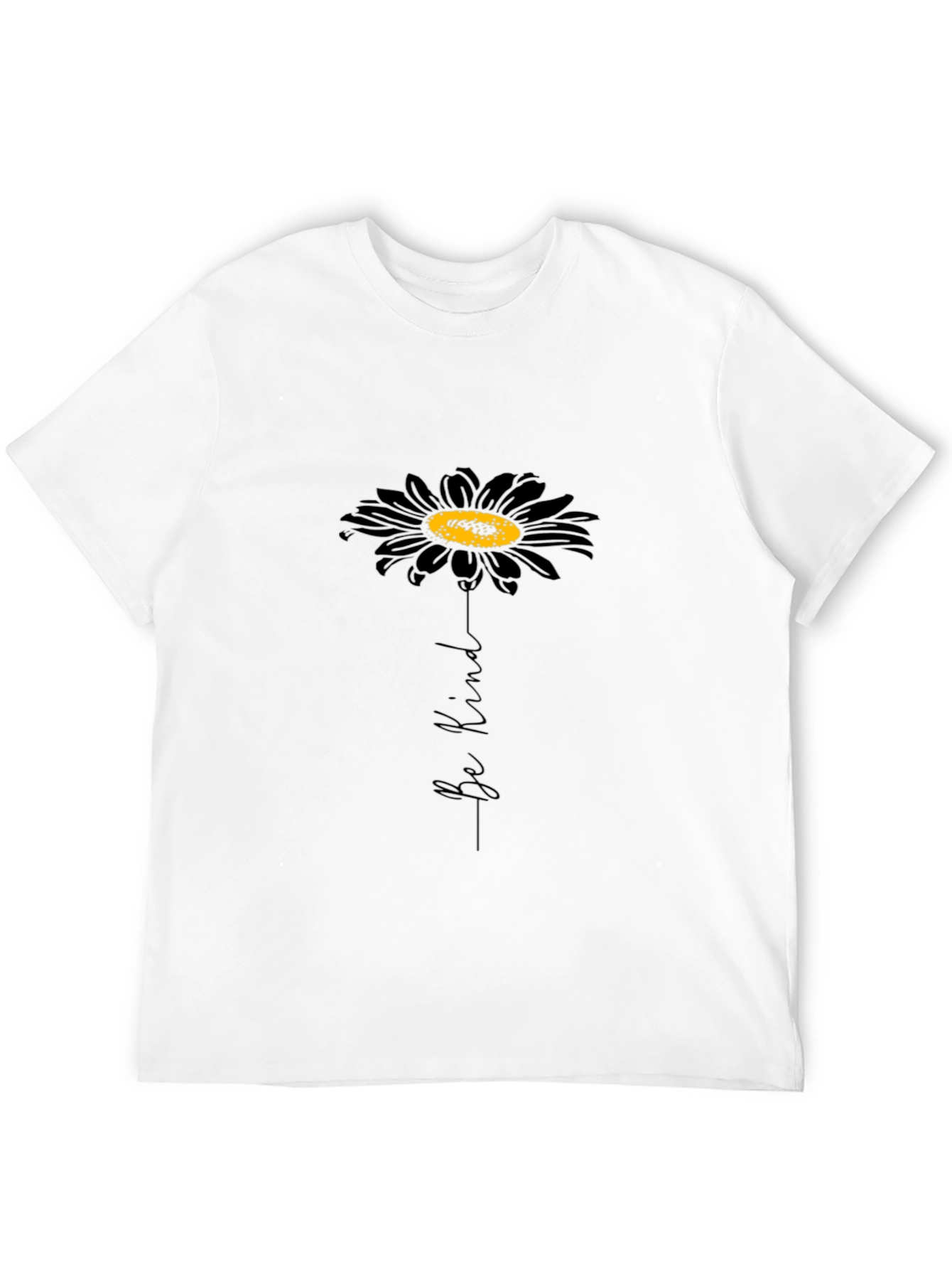 Be Kind Sunflower Graphic Tee - Black Unisex T-Shirt