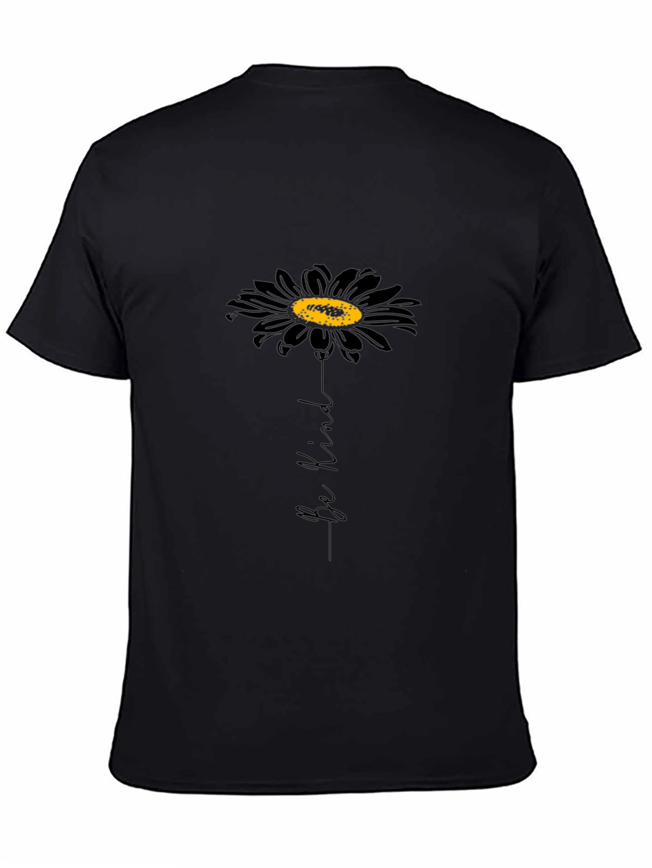 Be Kind Sunflower Graphic Tee - Black Unisex T-Shirt