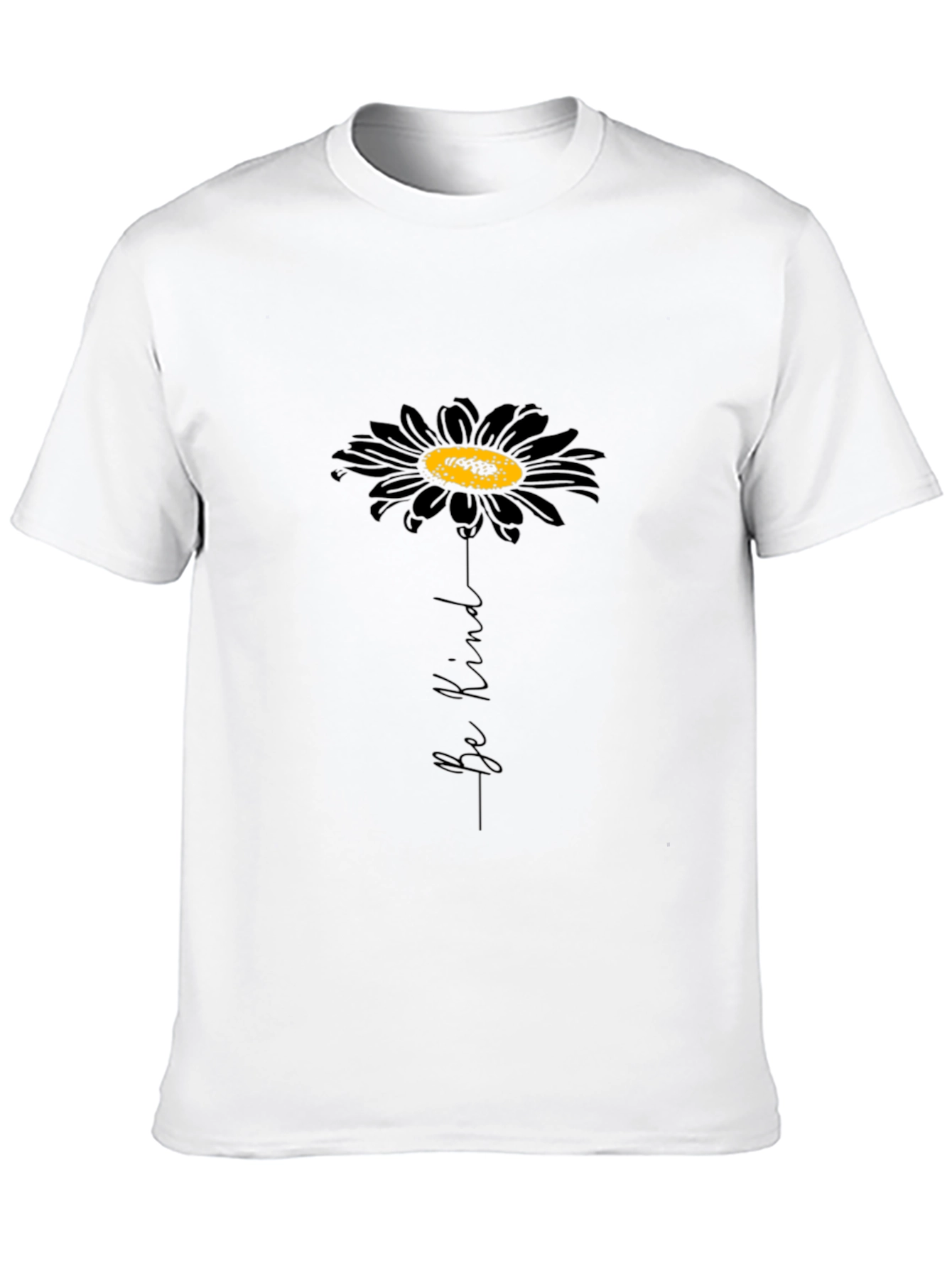 Be Kind Sunflower Graphic Tee - Black Unisex T-Shirt