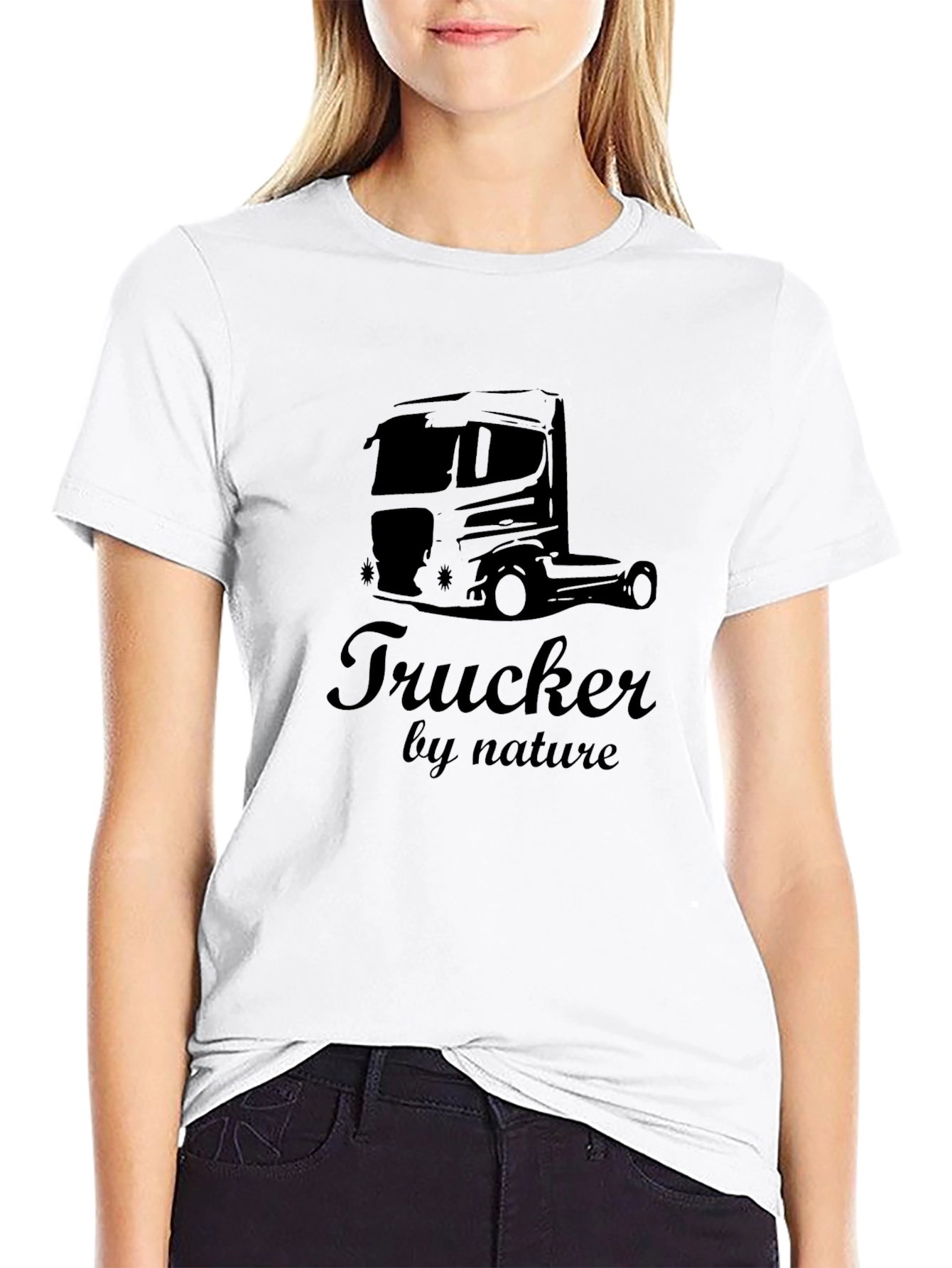 Trucker By Nature Graphic Tee - Black