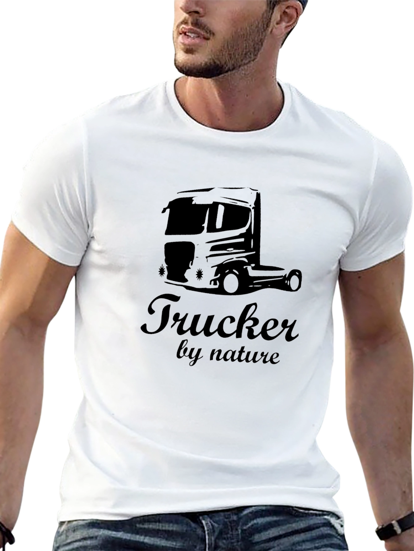 Trucker By Nature Graphic Tee - Black