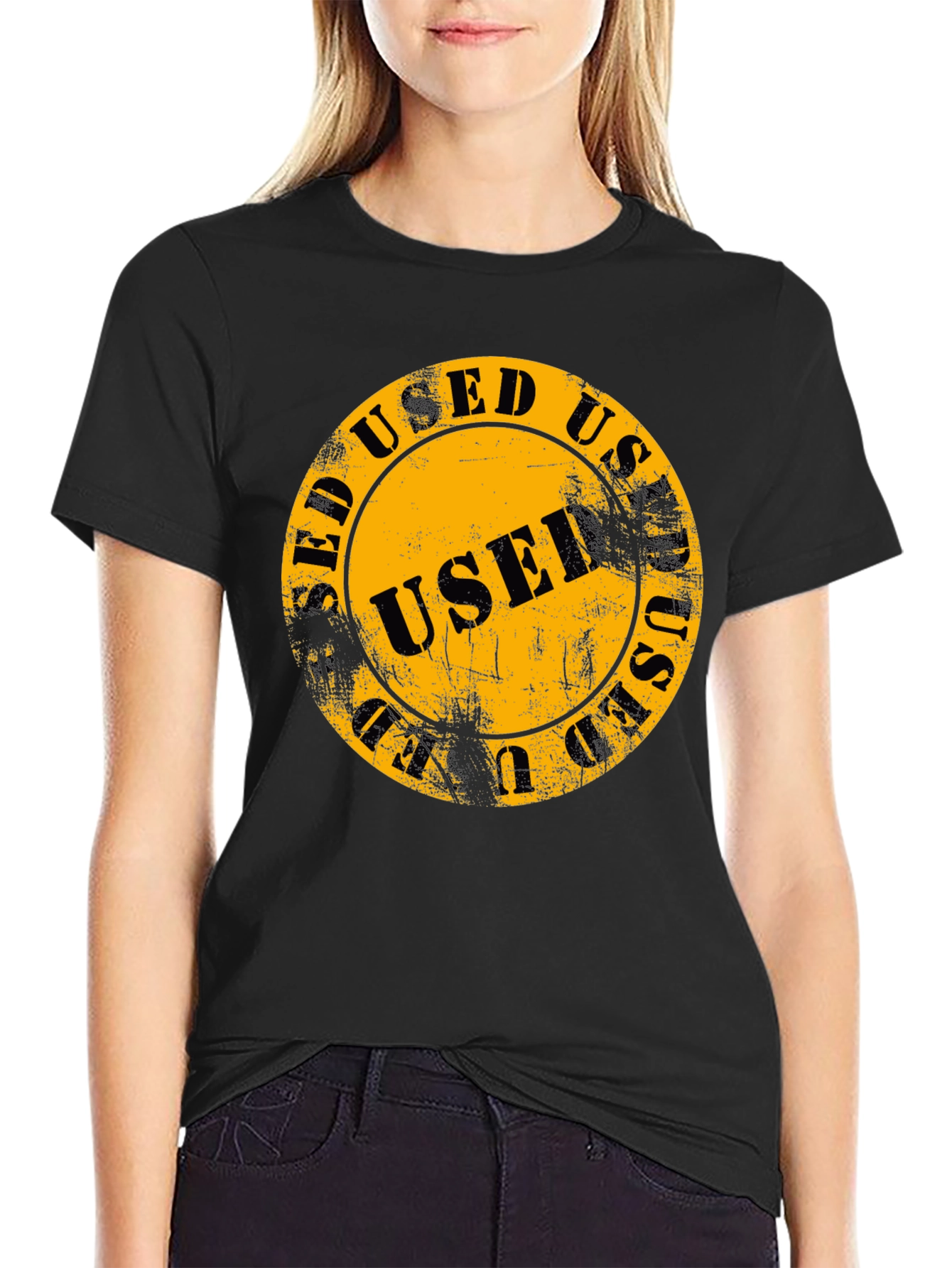 Used Stamp Graphic Print T-Shirt