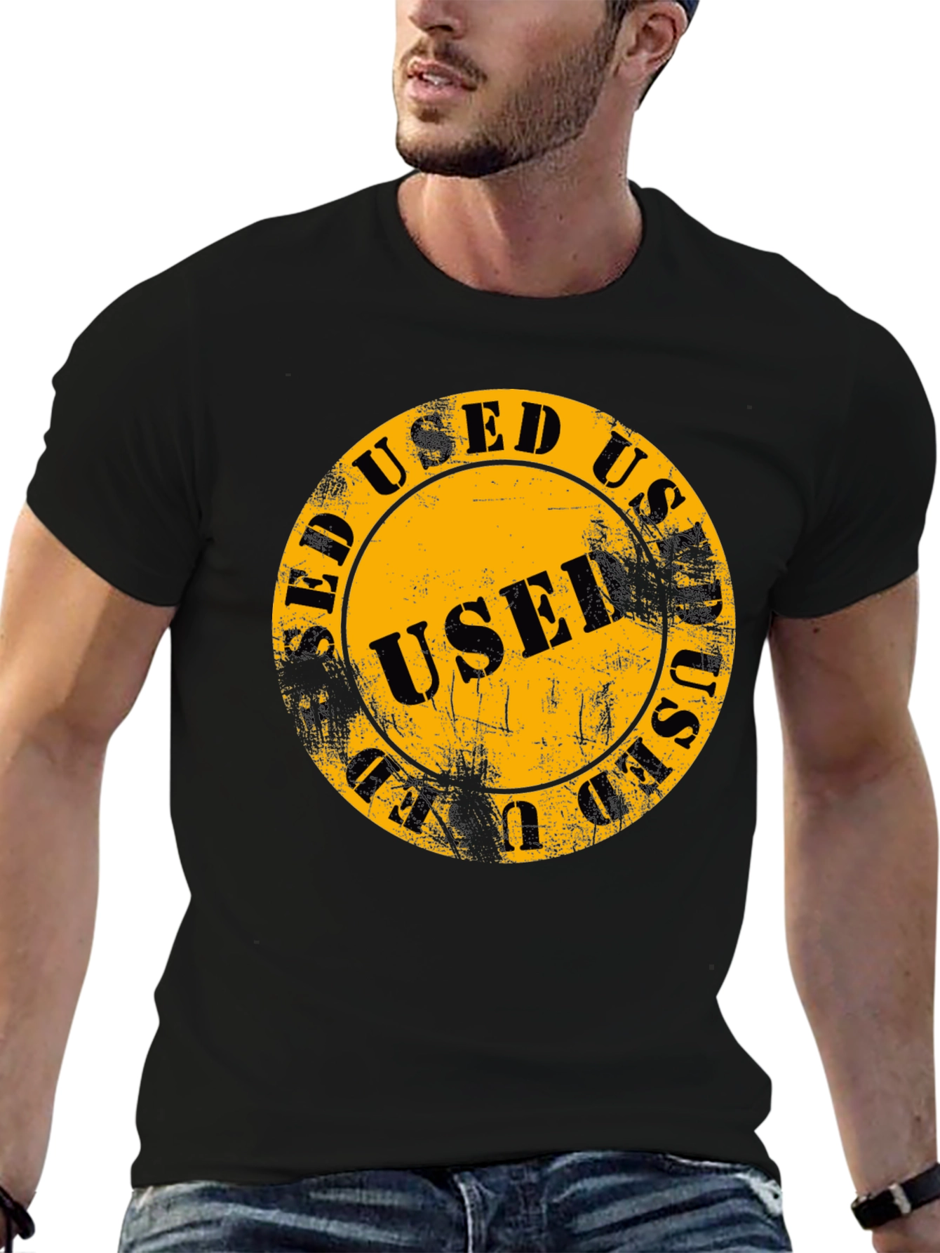 Used Stamp Graphic Print T-Shirt