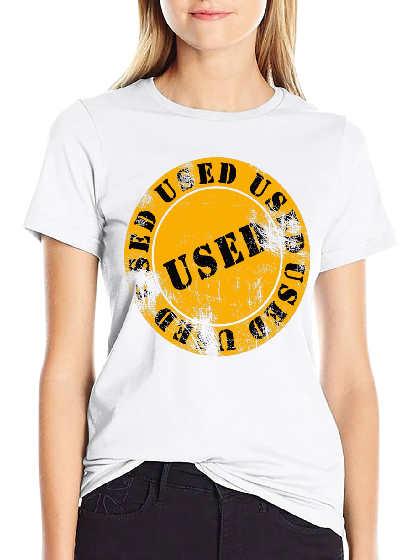 Used Stamp Graphic Print T-Shirt