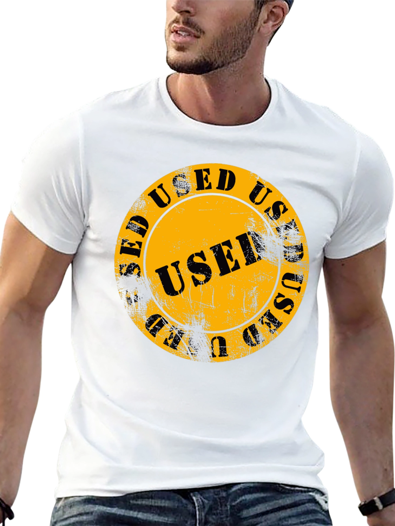 Used Stamp Graphic Print T-Shirt