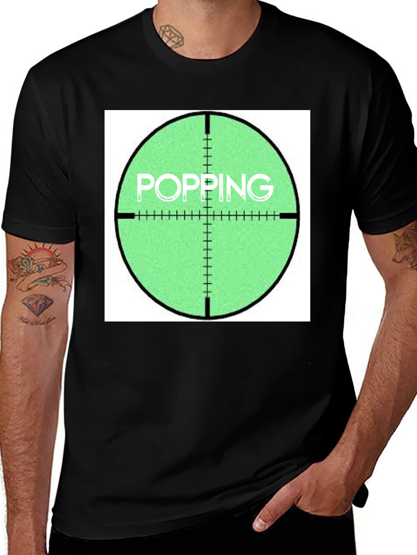 Popping Target Graphic Tee - Funny Sniper Shirt