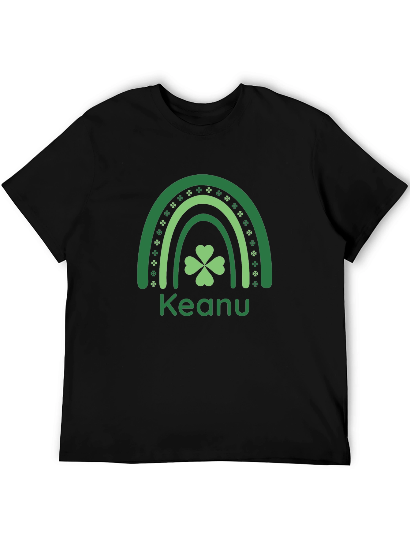 St. Patricks Day Keanu Rainbow Shamrock Graphic Tee