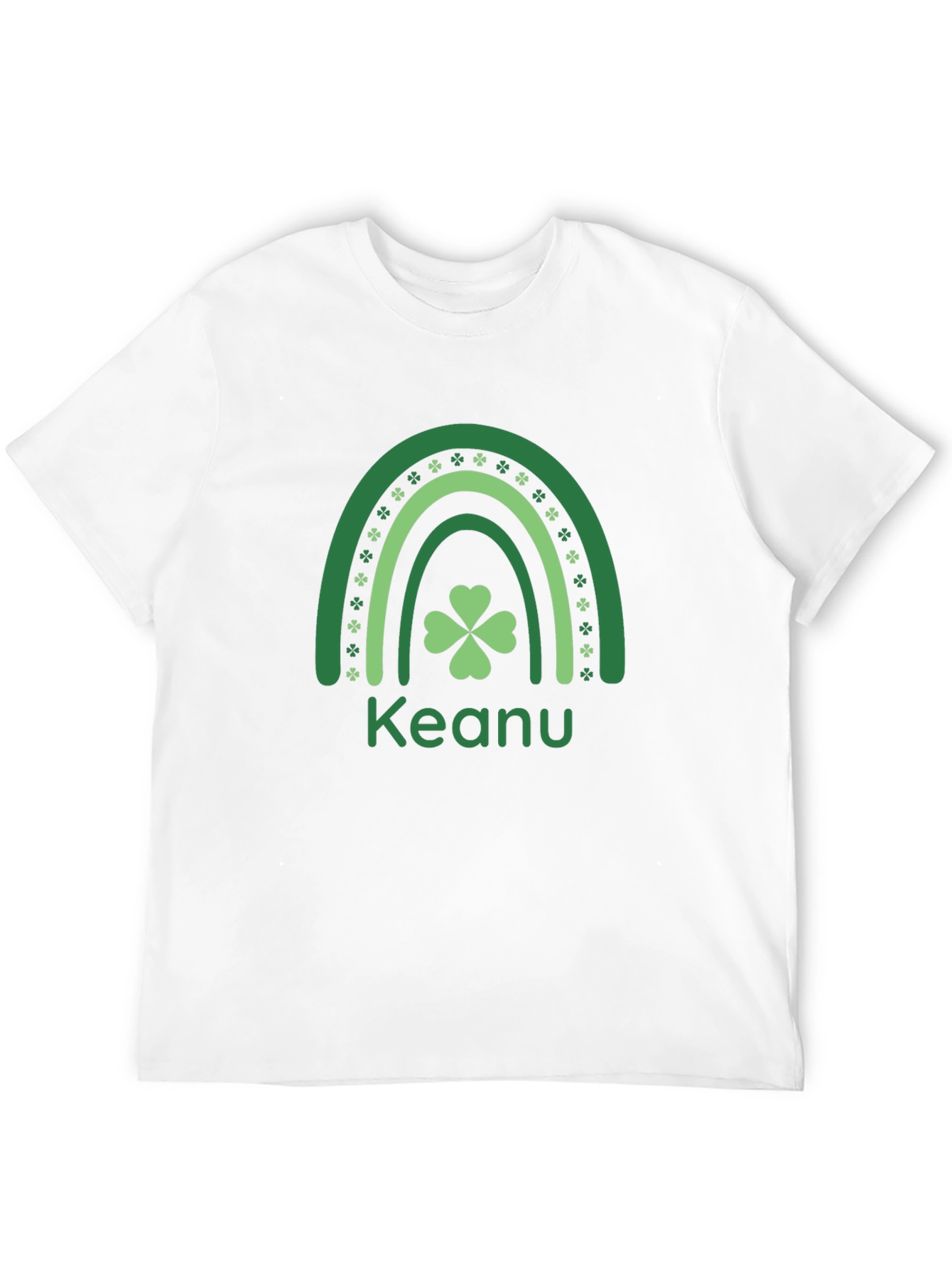 St. Patricks Day Keanu Rainbow Shamrock Graphic Tee