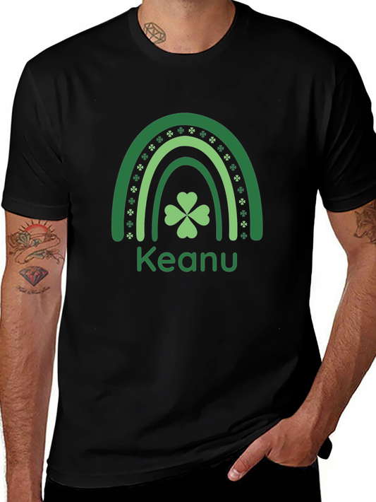 St. Patricks Day Keanu Rainbow Shamrock Graphic Tee
