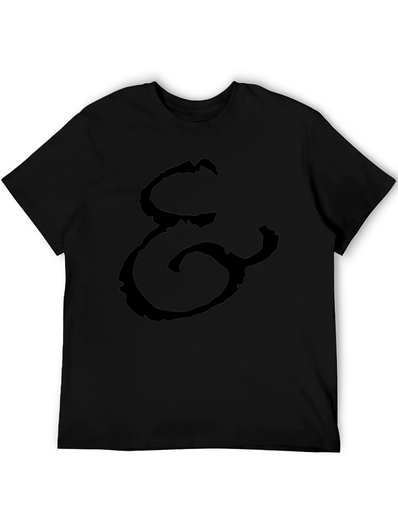 Black T-Shirt with Abstract Print