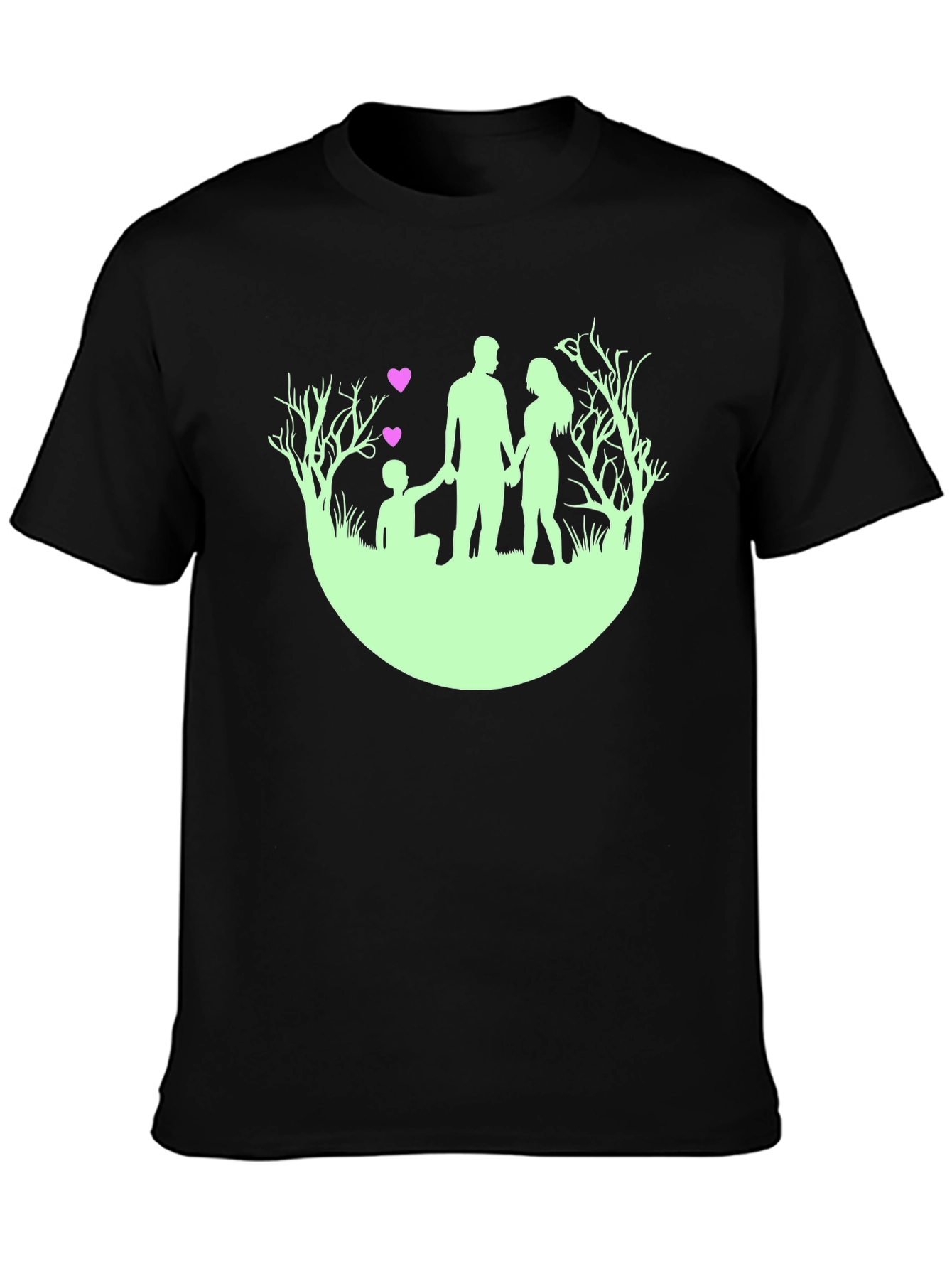 Family Silhouette Black T-Shirt