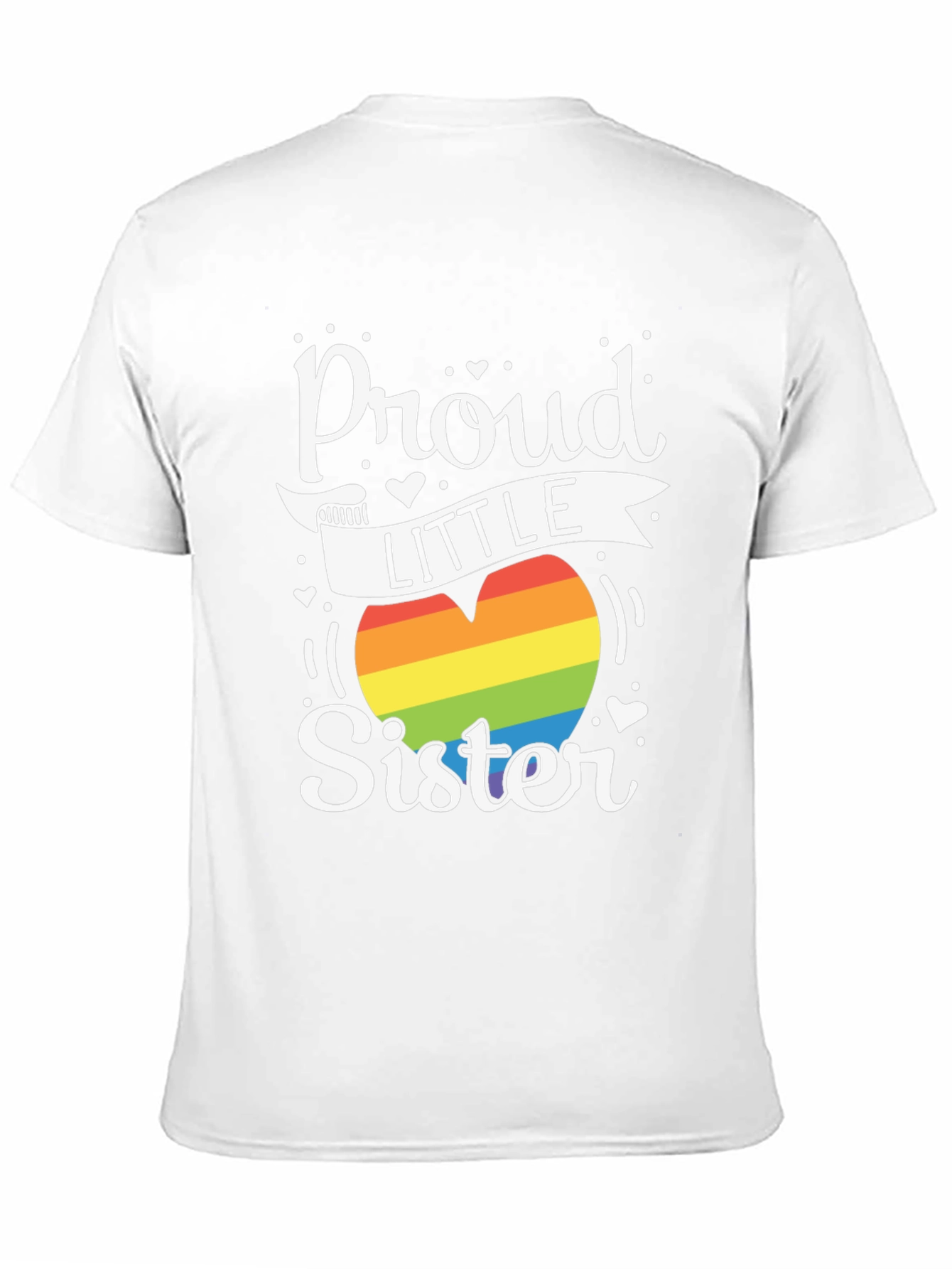 Proud Little Sister LGBTQ Pride Rainbow Heart T-Shirt