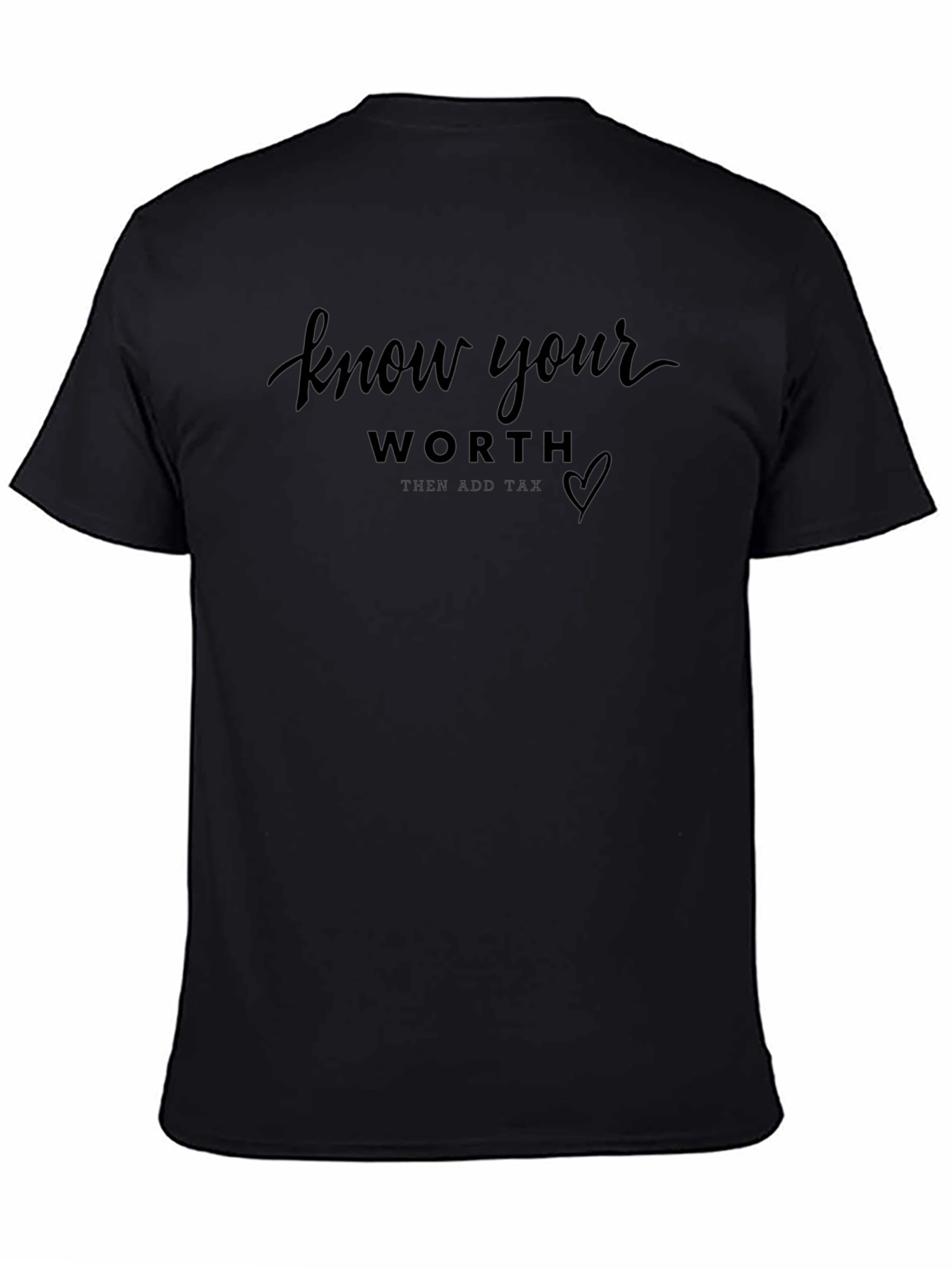 Know Your Worth Black Graphic Tee