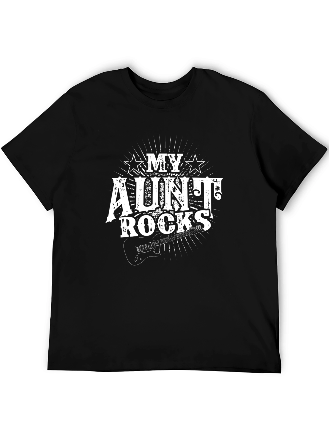 My Aunt Rocks Graphic Tee - Black Cotton T-Shirt
