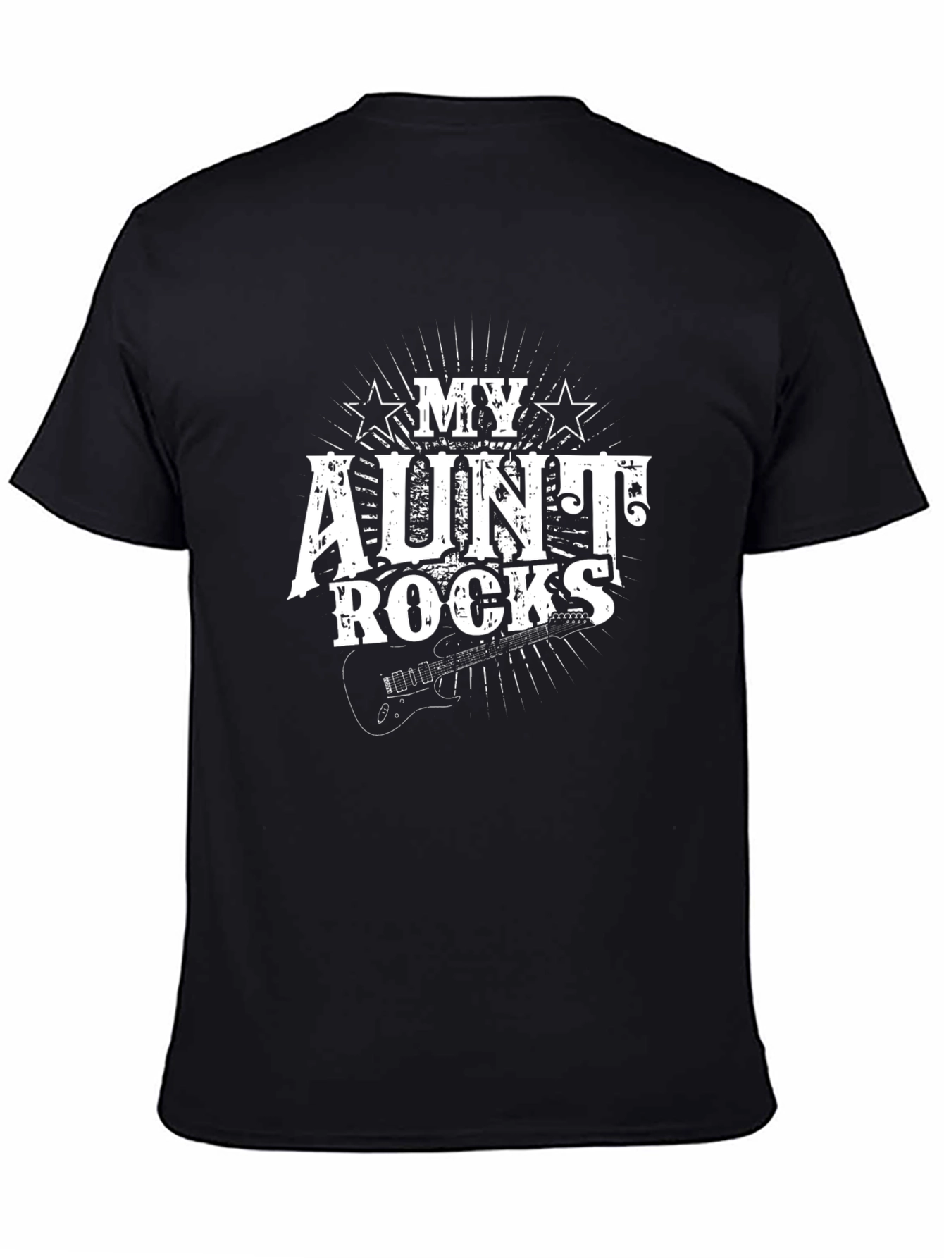 My Aunt Rocks Graphic Tee - Black Cotton T-Shirt