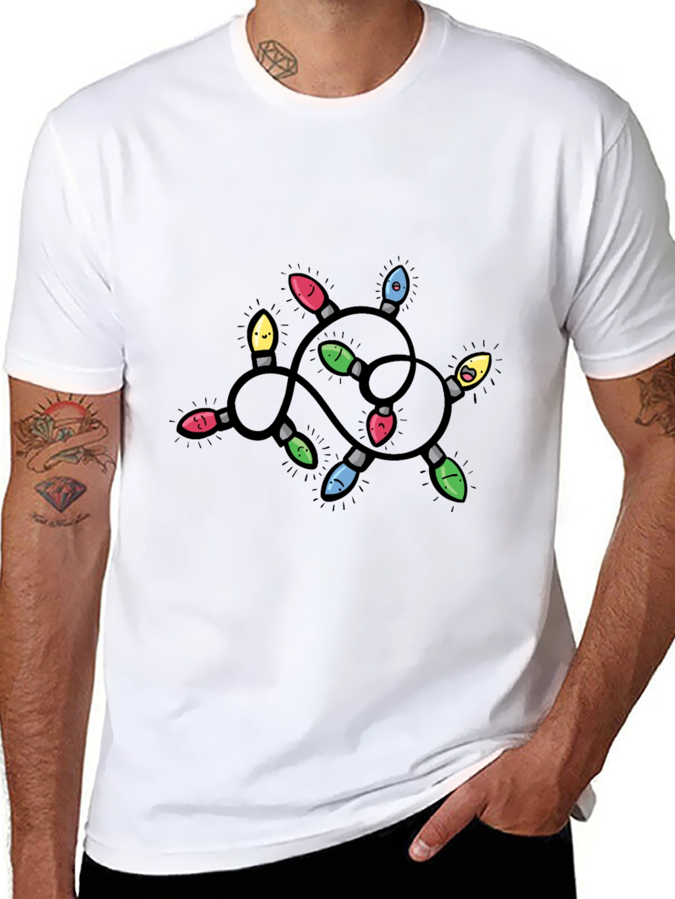 Whimsical Cartoon Christmas Lights T-Shirt