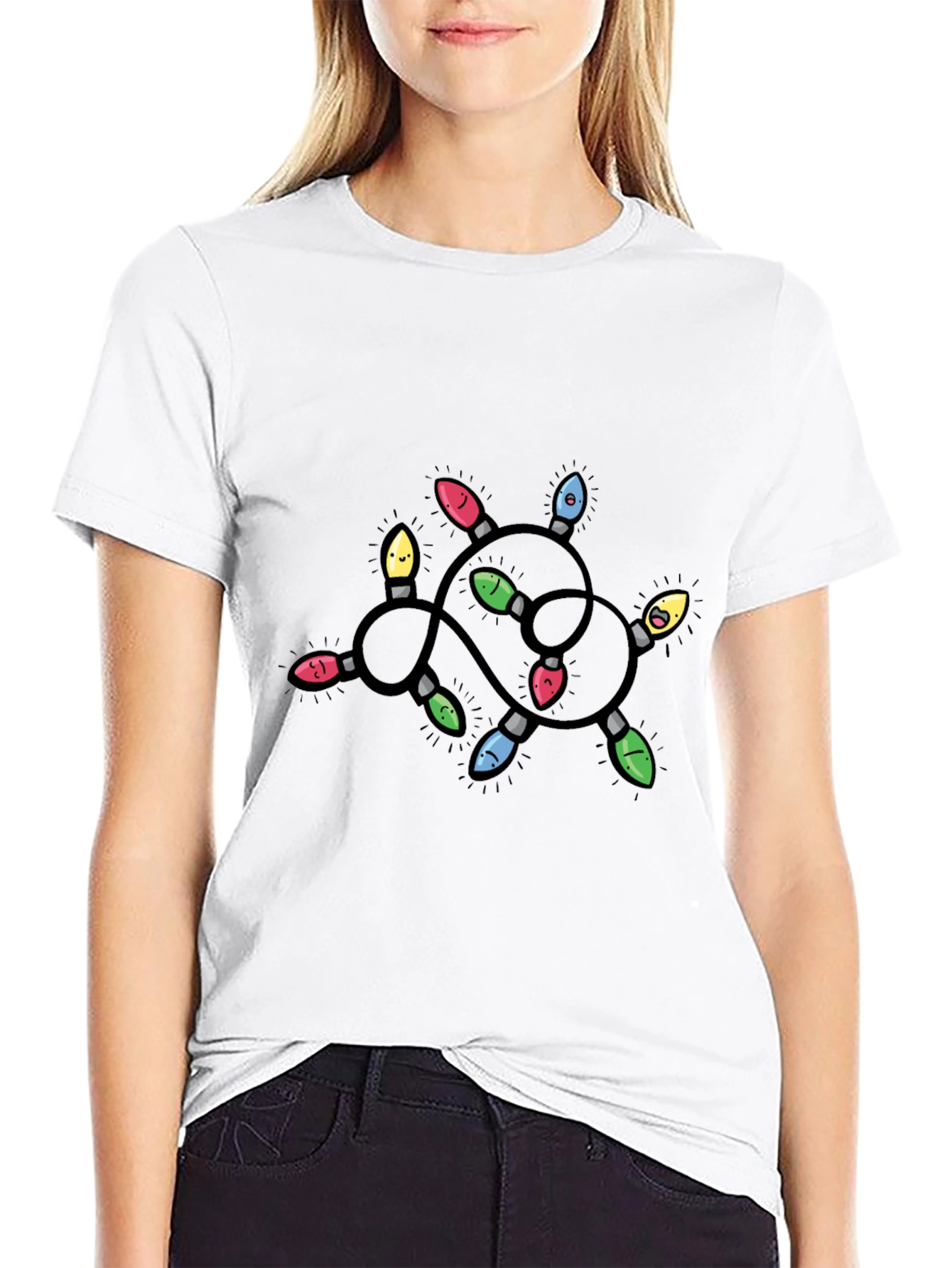 Whimsical Cartoon Christmas Lights T-Shirt