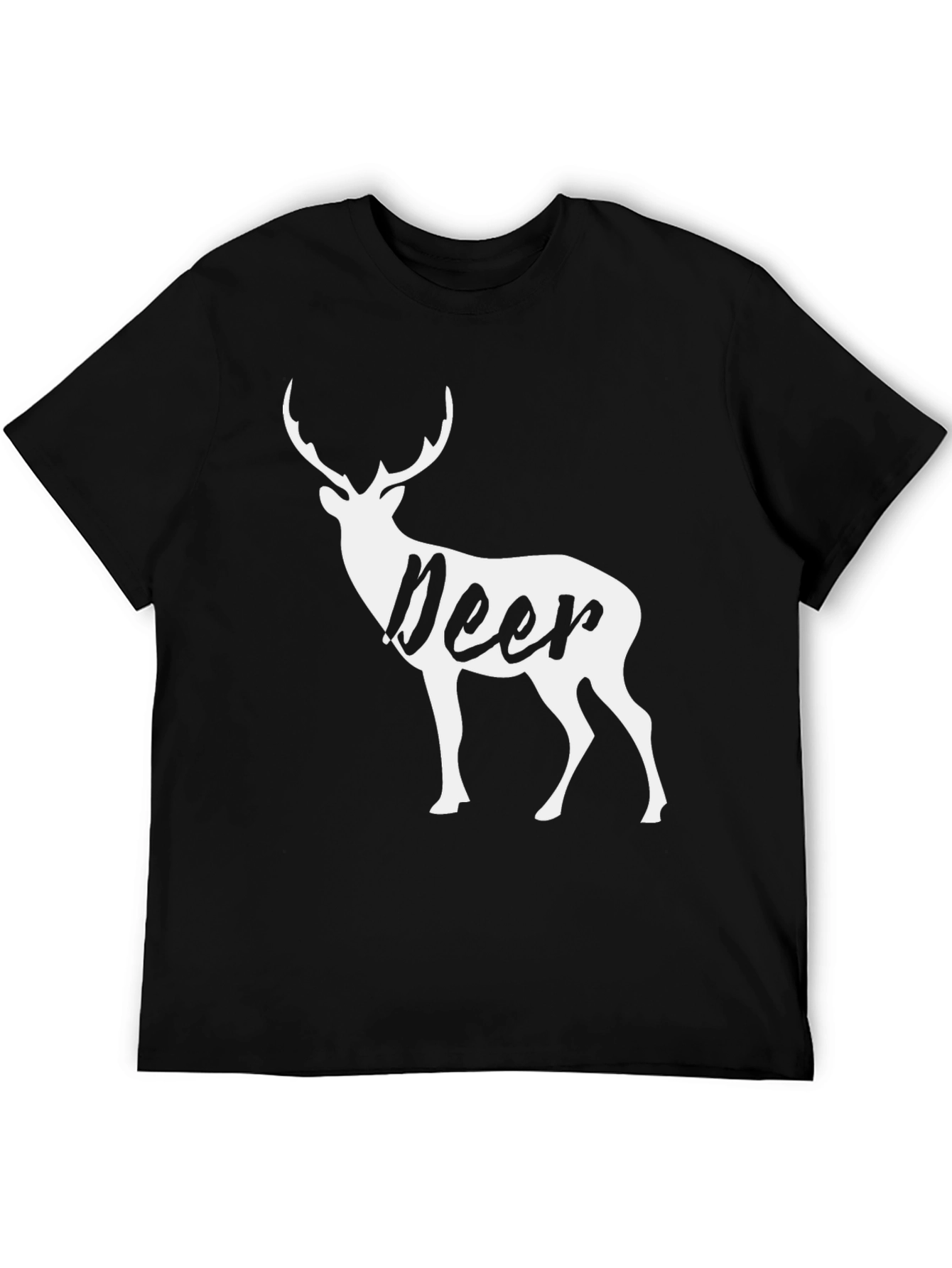 Deer Graphic Black T-Shirt