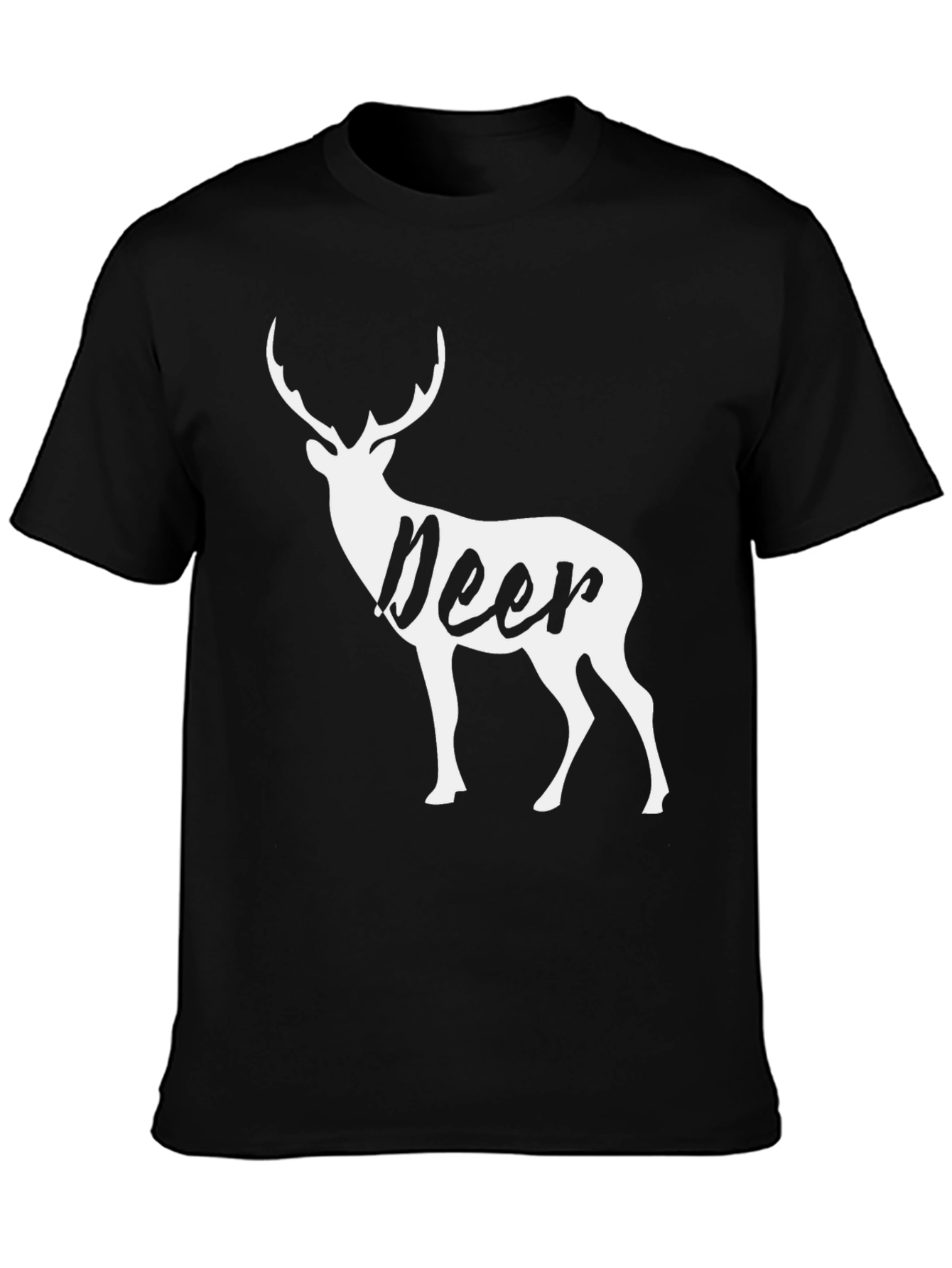 Deer Graphic Black T-Shirt