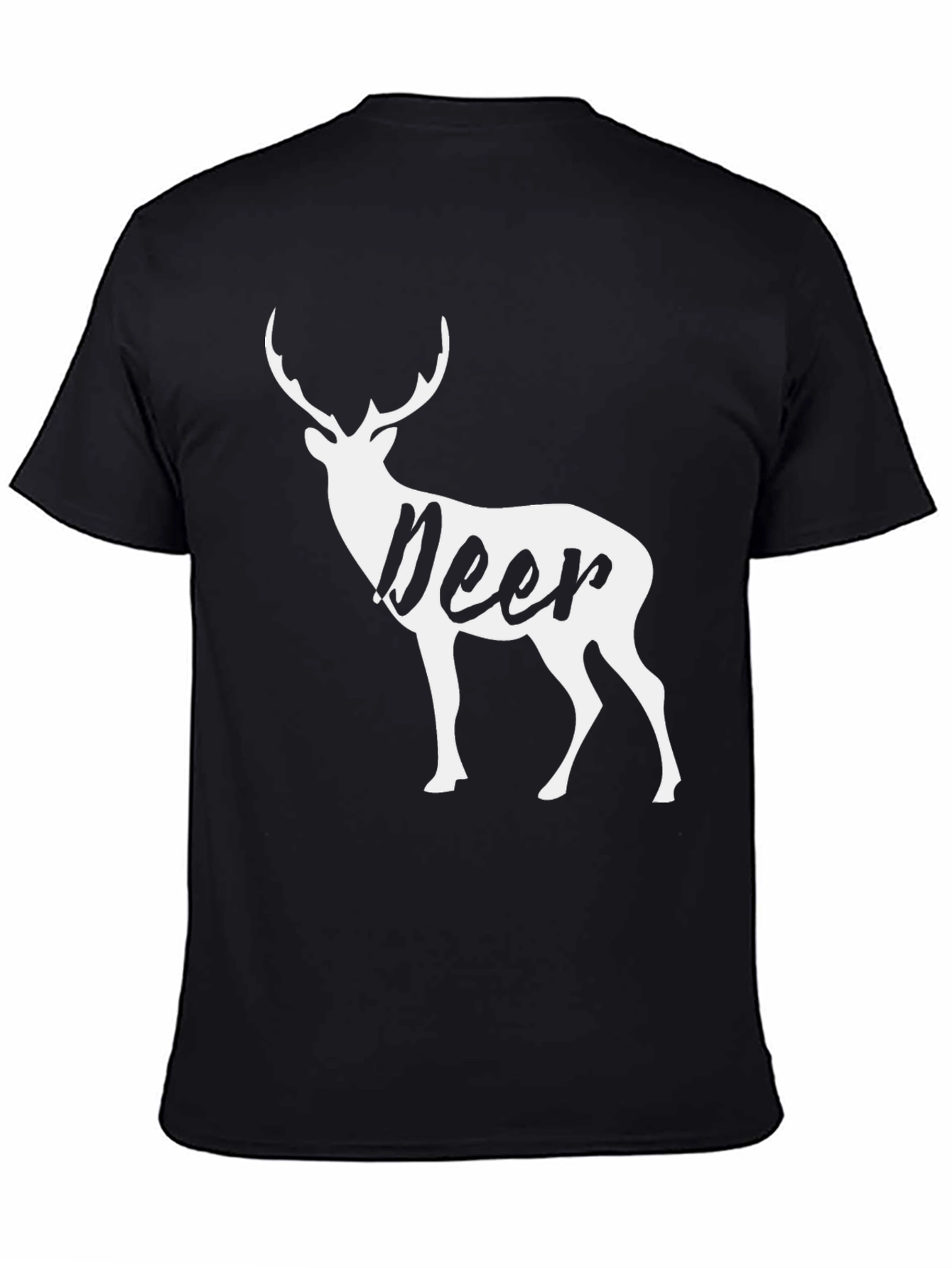 Deer Graphic Black T-Shirt