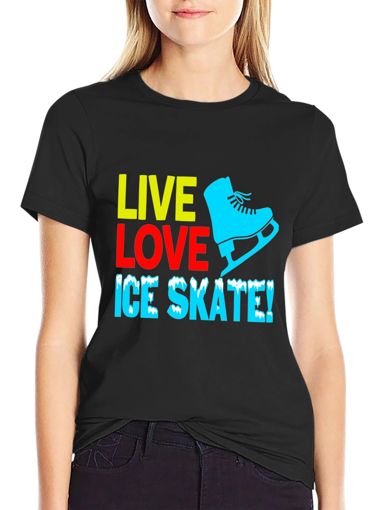 Live Love Ice Skate Graphic T-Shirt