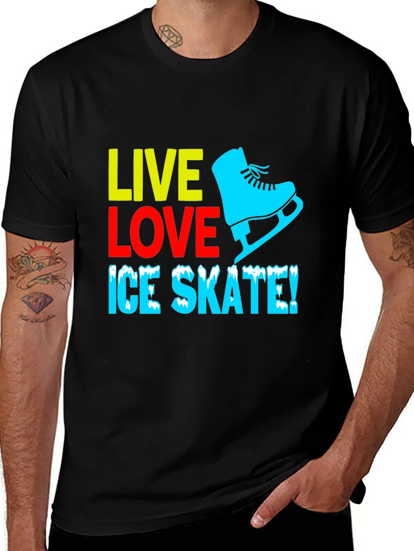 Live Love Ice Skate Graphic T-Shirt