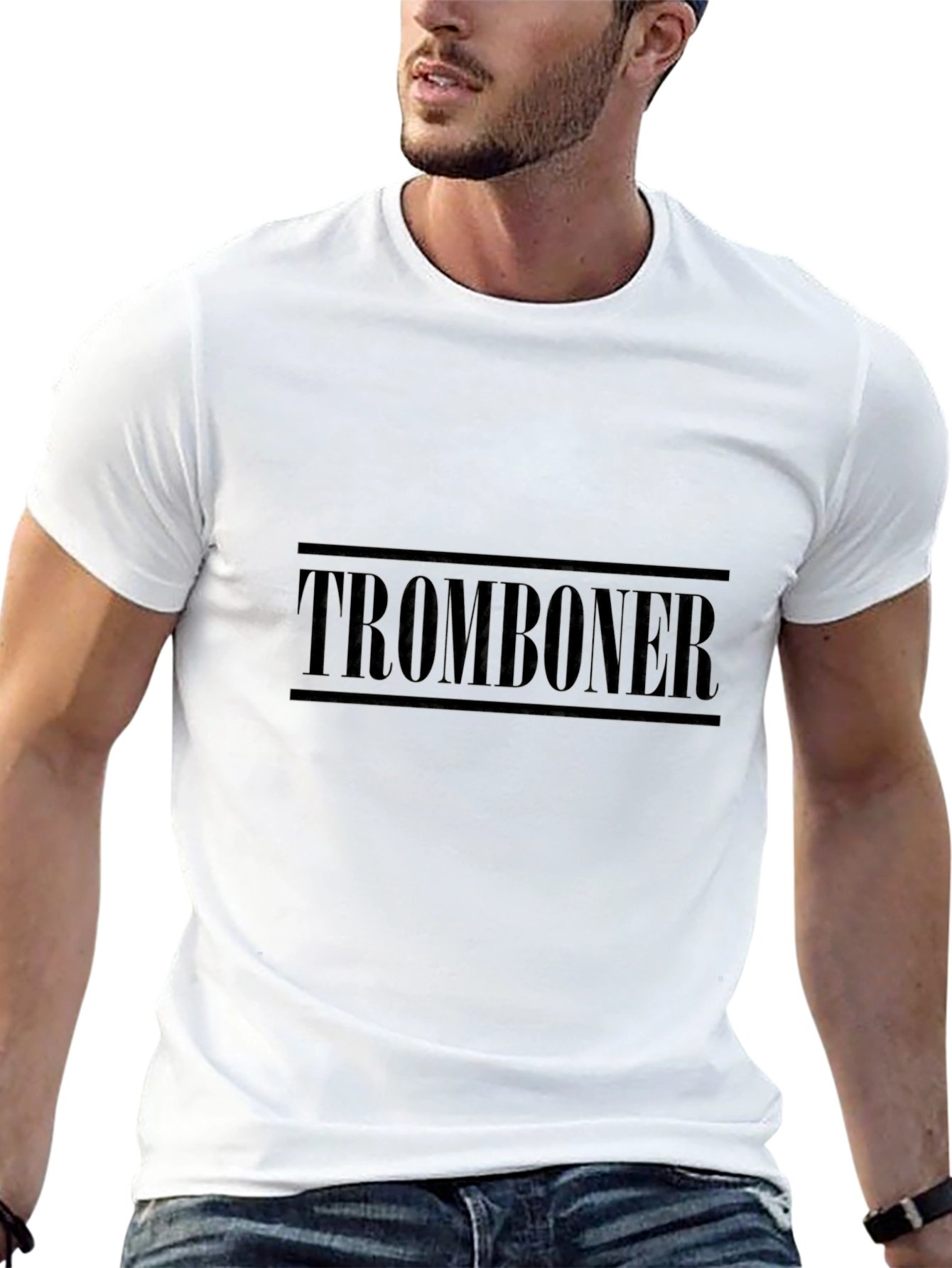 TROMBONER Graphic Tee - Black Cotton Blend T-Shirt
