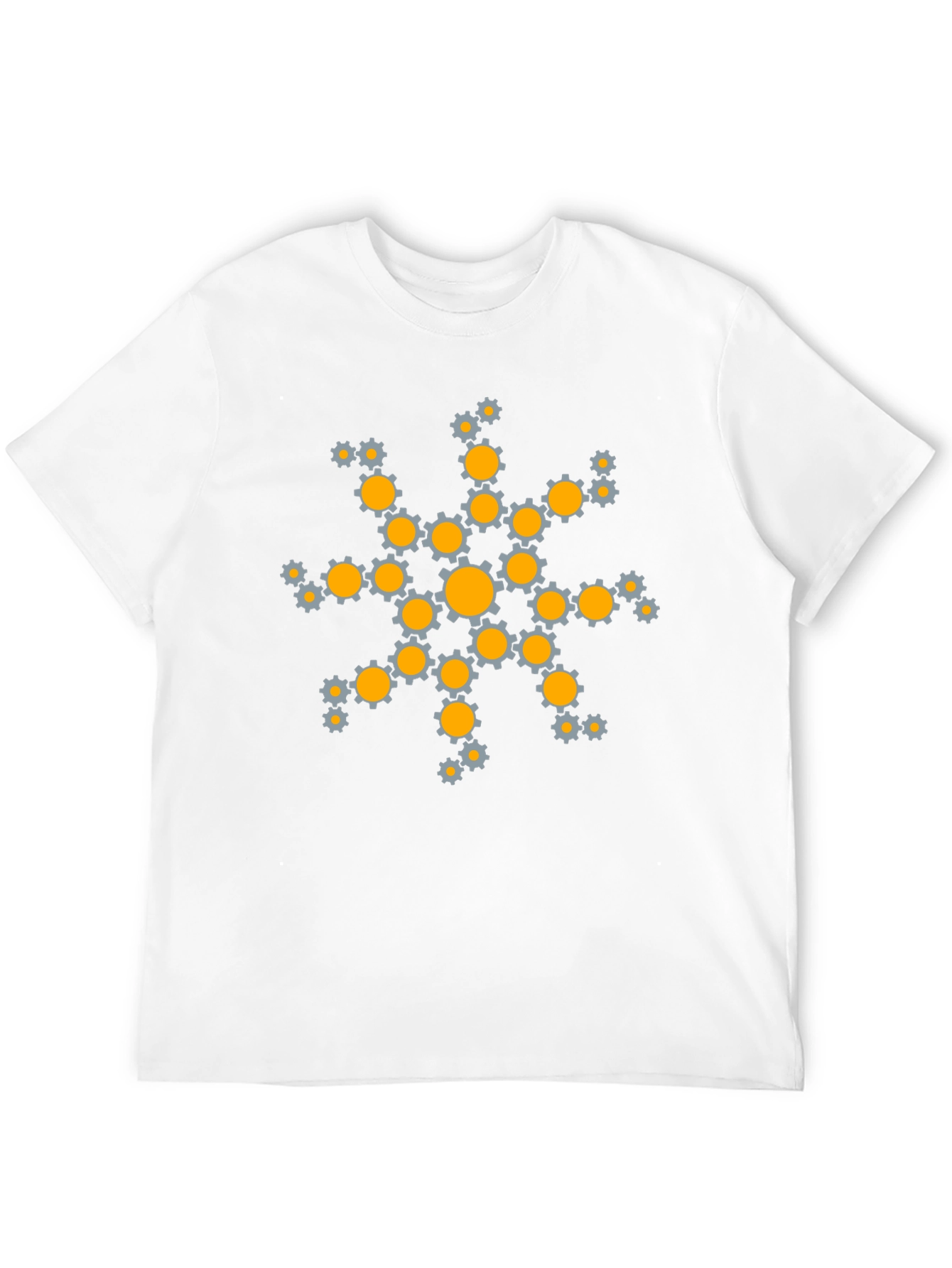 Gear Snowflake Graphic Tee - Black Cotton T-Shirt