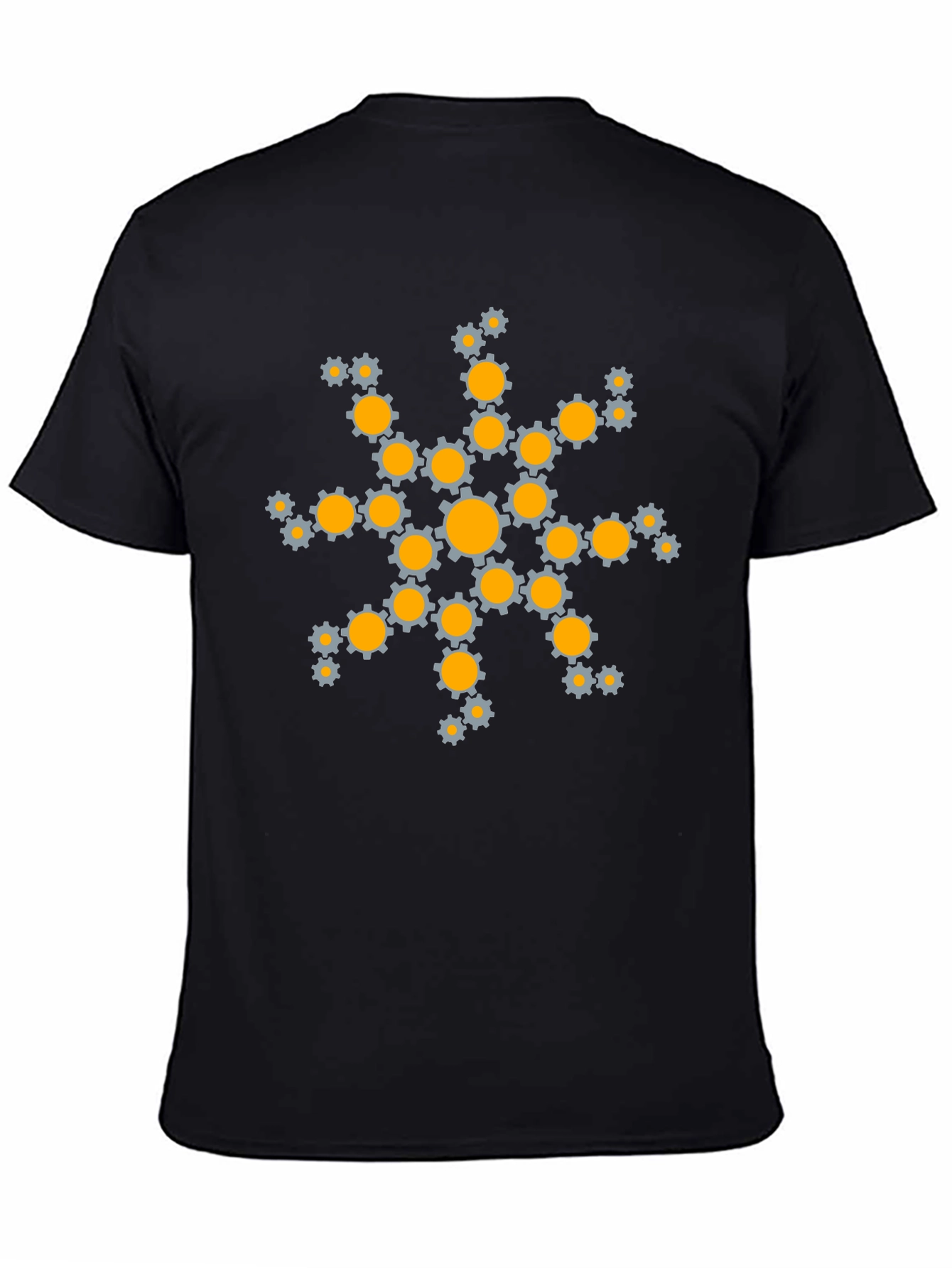 Gear Snowflake Graphic Tee - Black Cotton T-Shirt