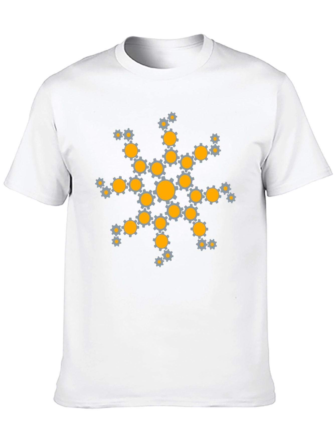 Gear Snowflake Graphic Tee - Black Cotton T-Shirt